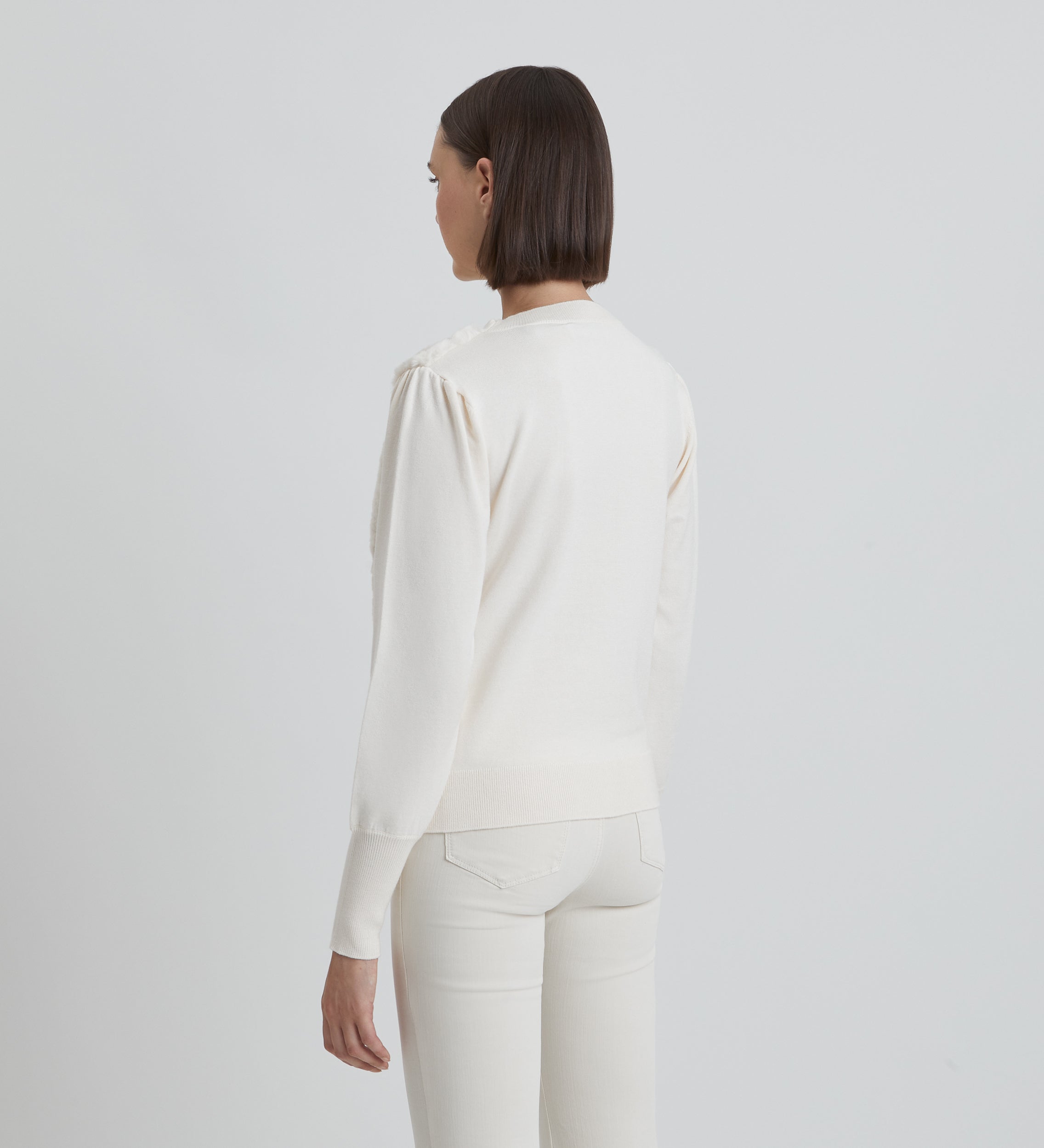 Two-material eco-fur sweater