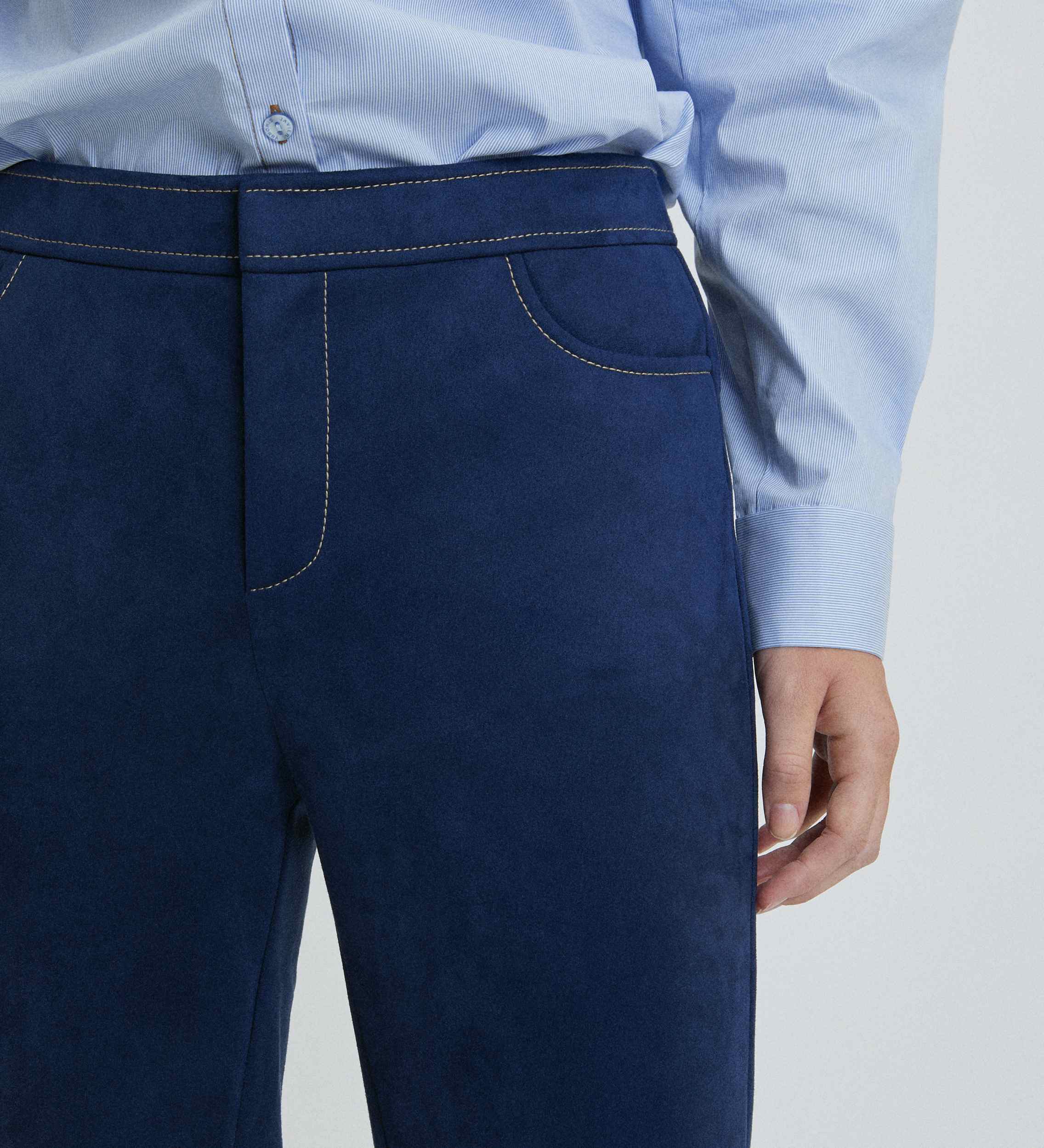 Flared suede trousers