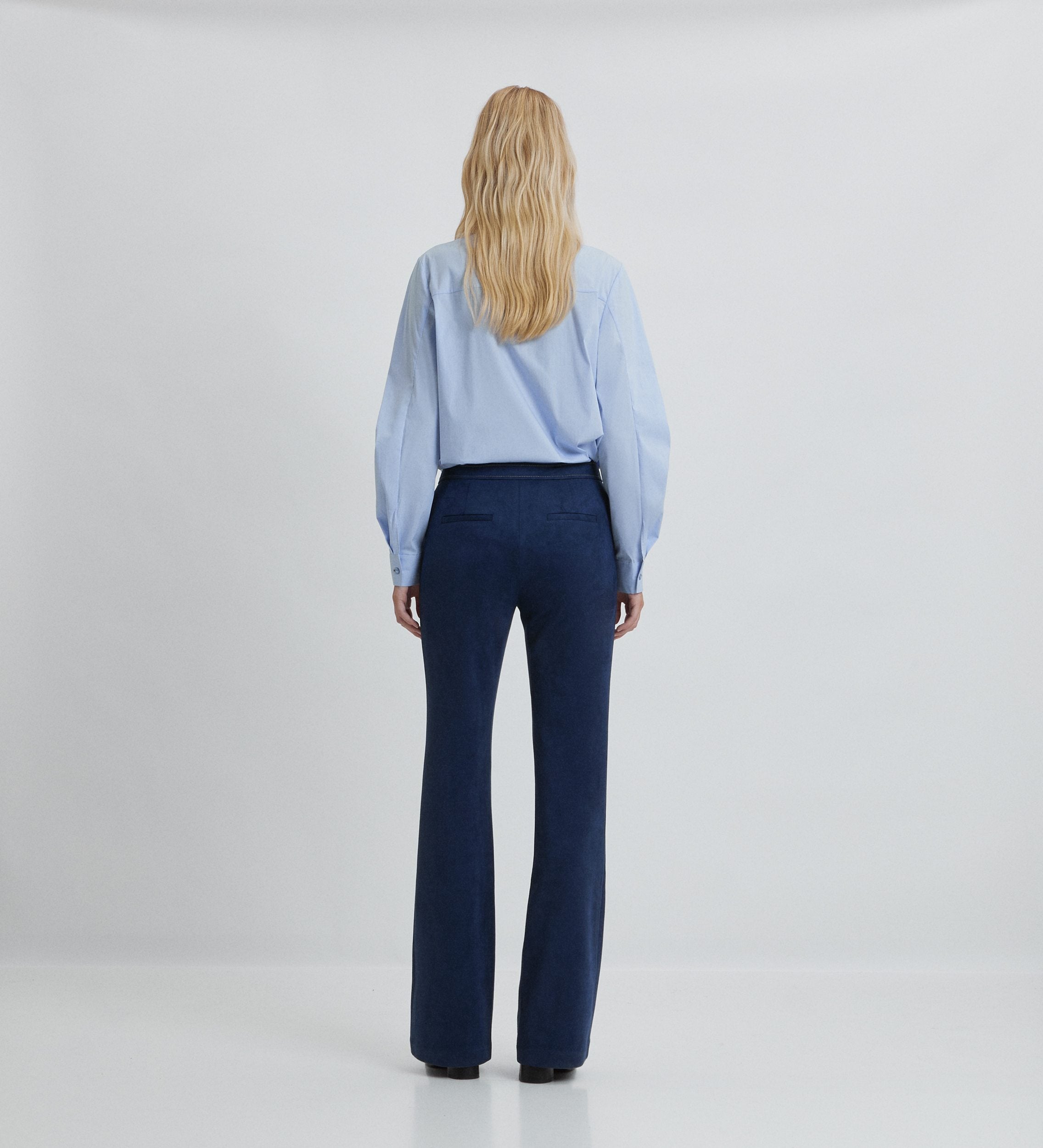 Flared suede trousers