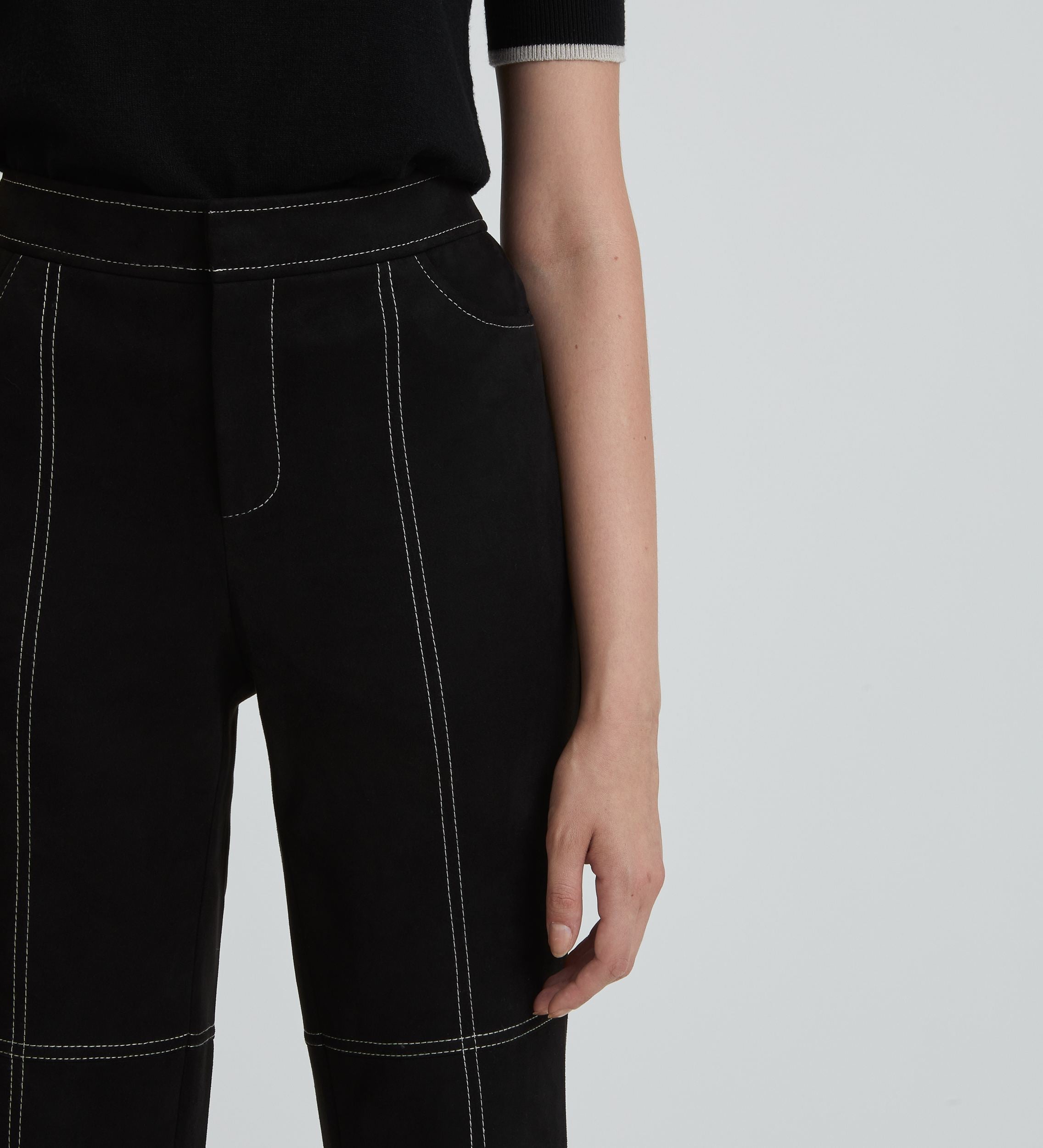 Flared suede trousers