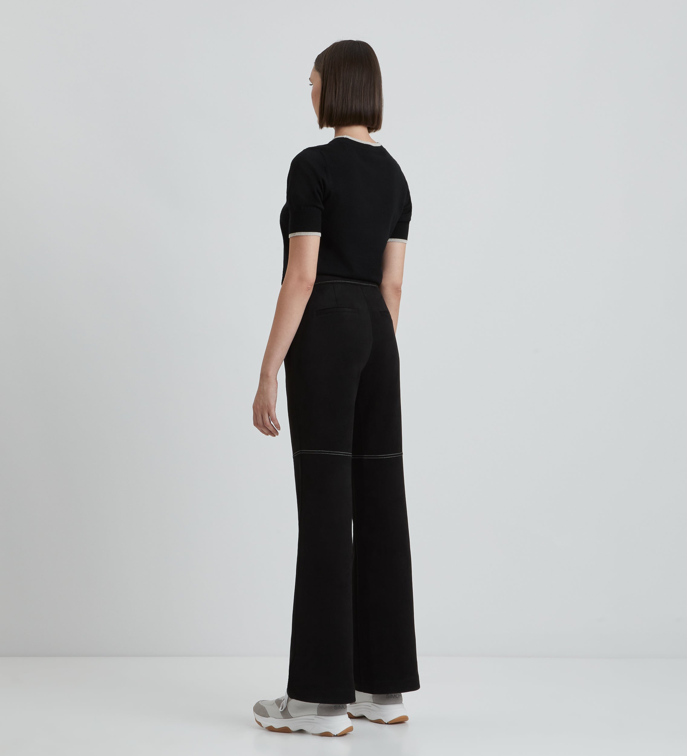 Flared suede trousers