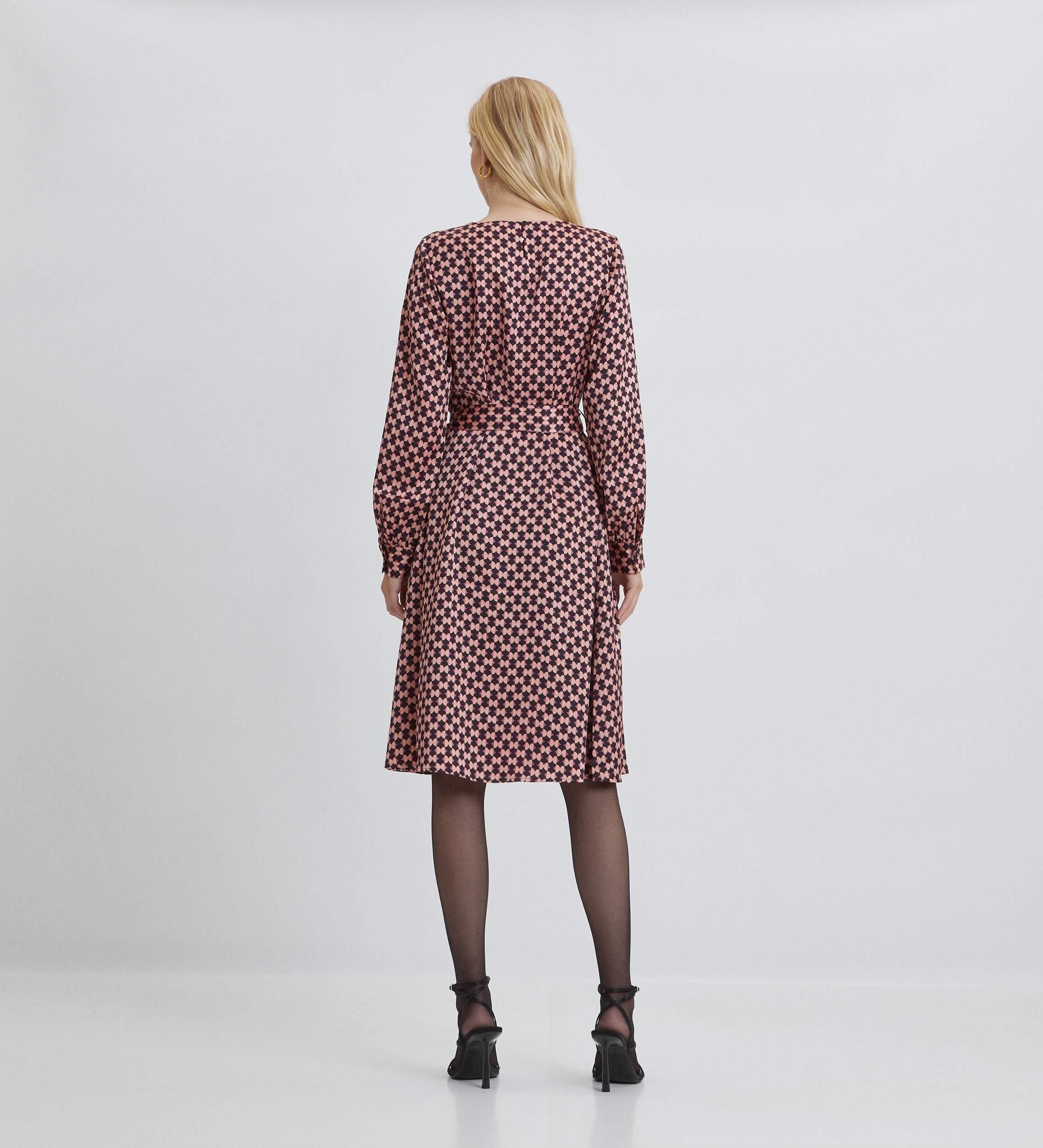 Printed dress with scoop neckline