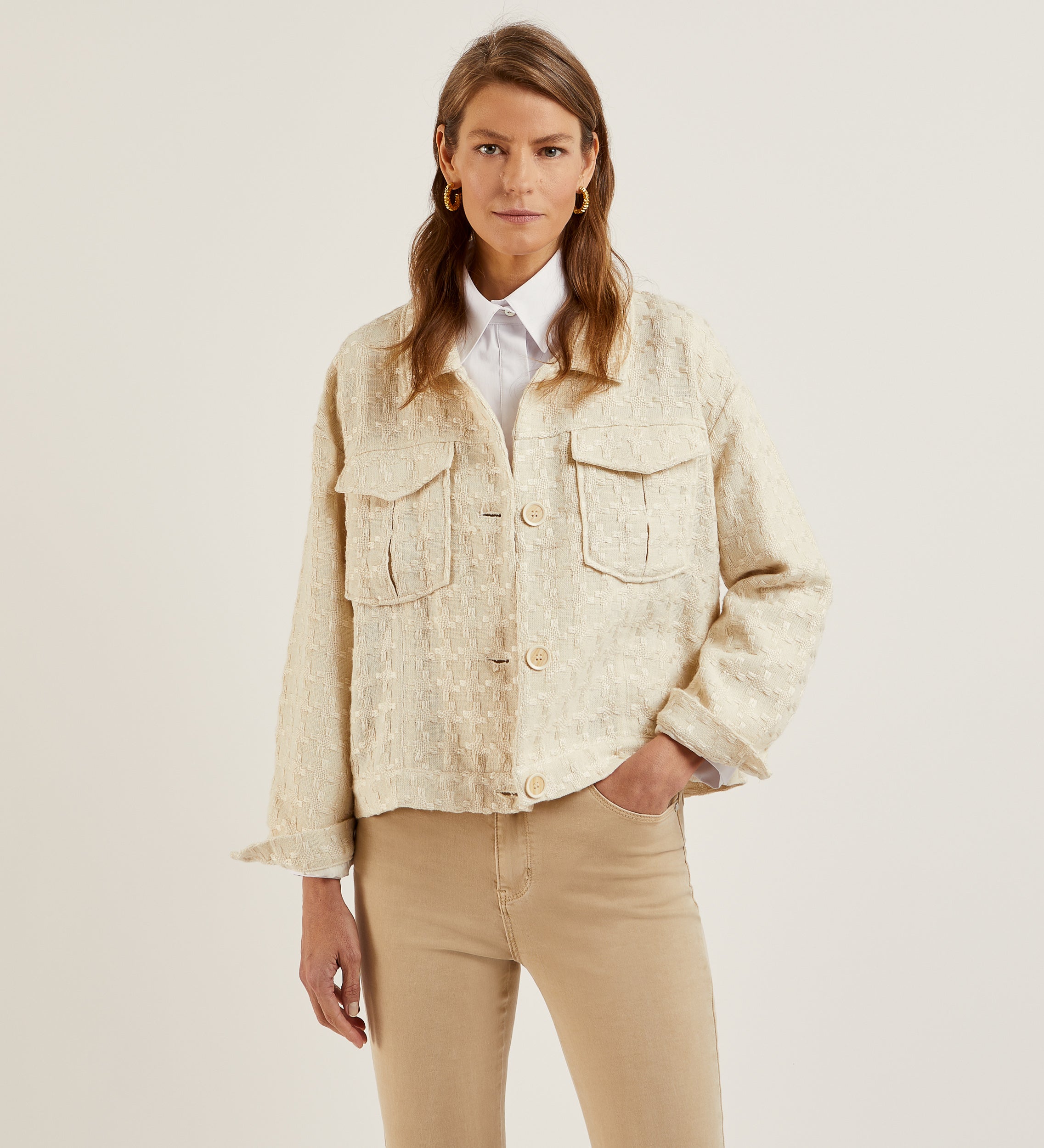 Cazadora tejido fantasía