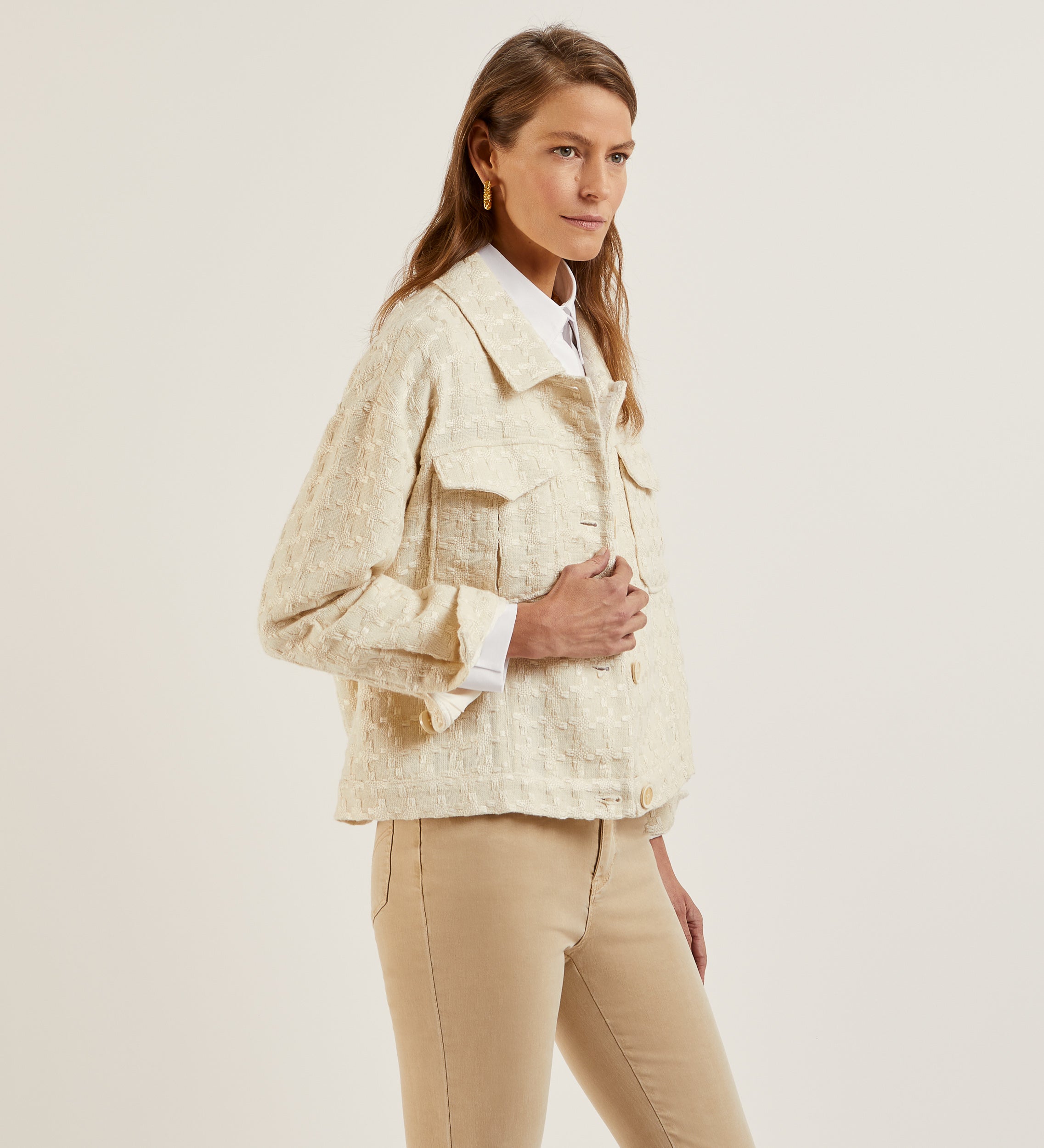 Cazadora tejido fantasía