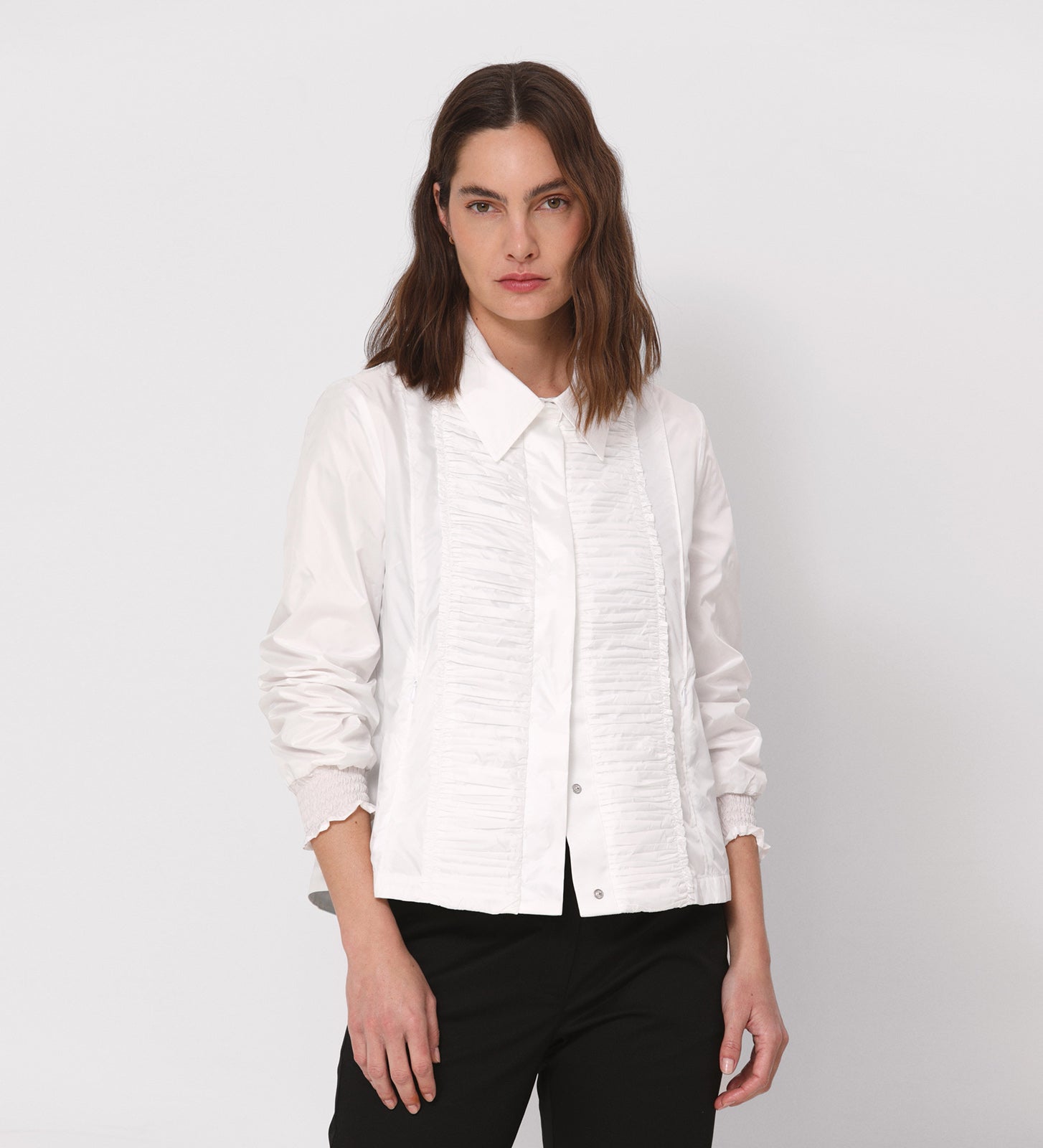 Lightweight ruffled parka