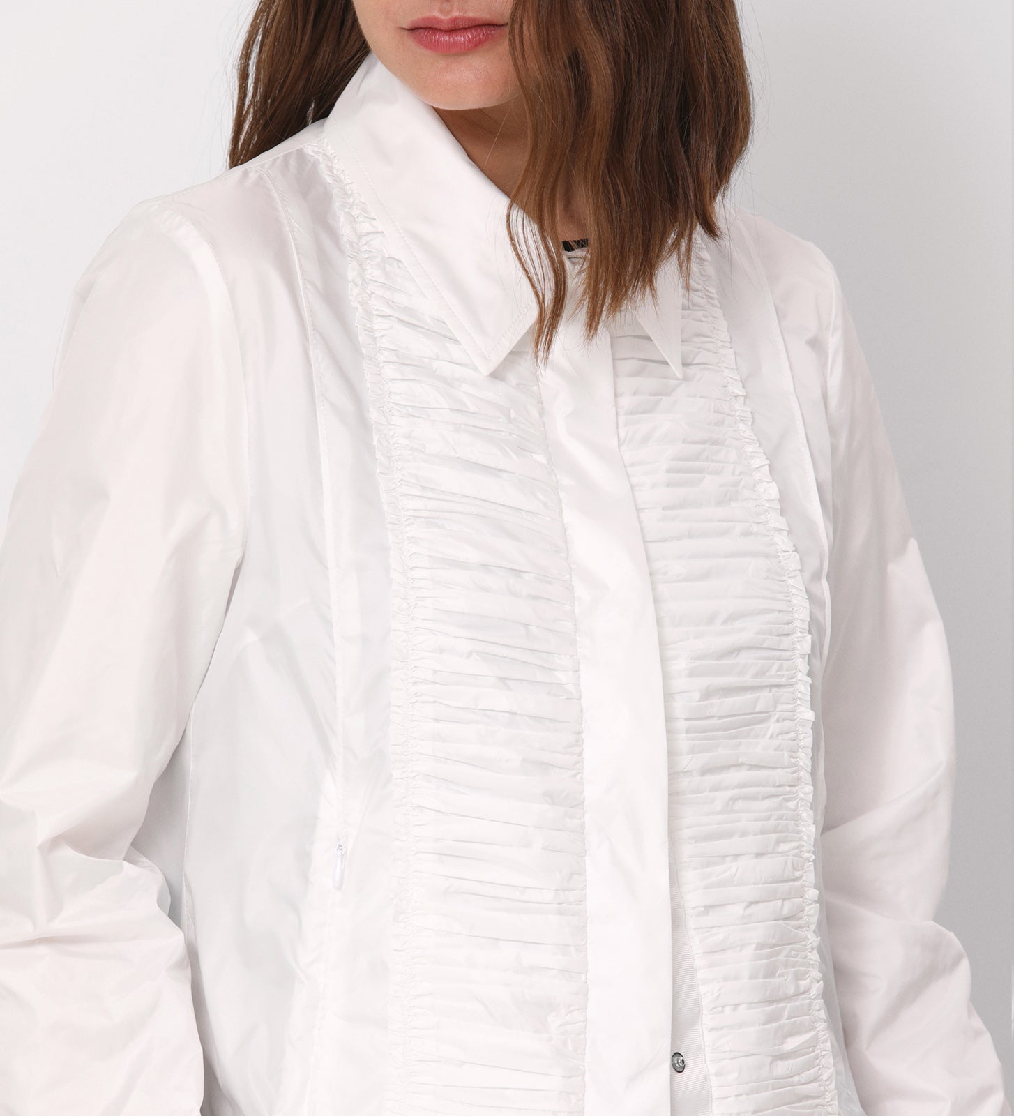 Lightweight ruffled parka