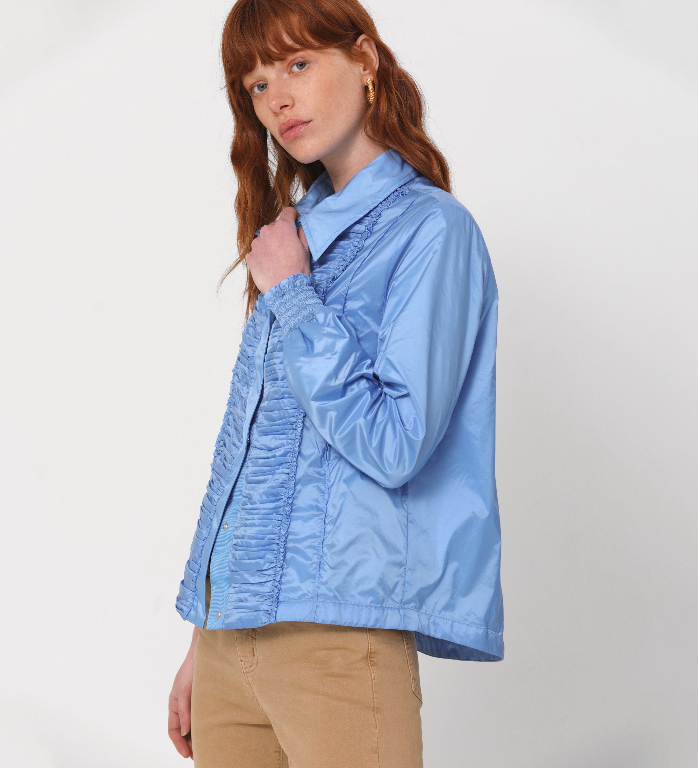 Parka ligera frunces