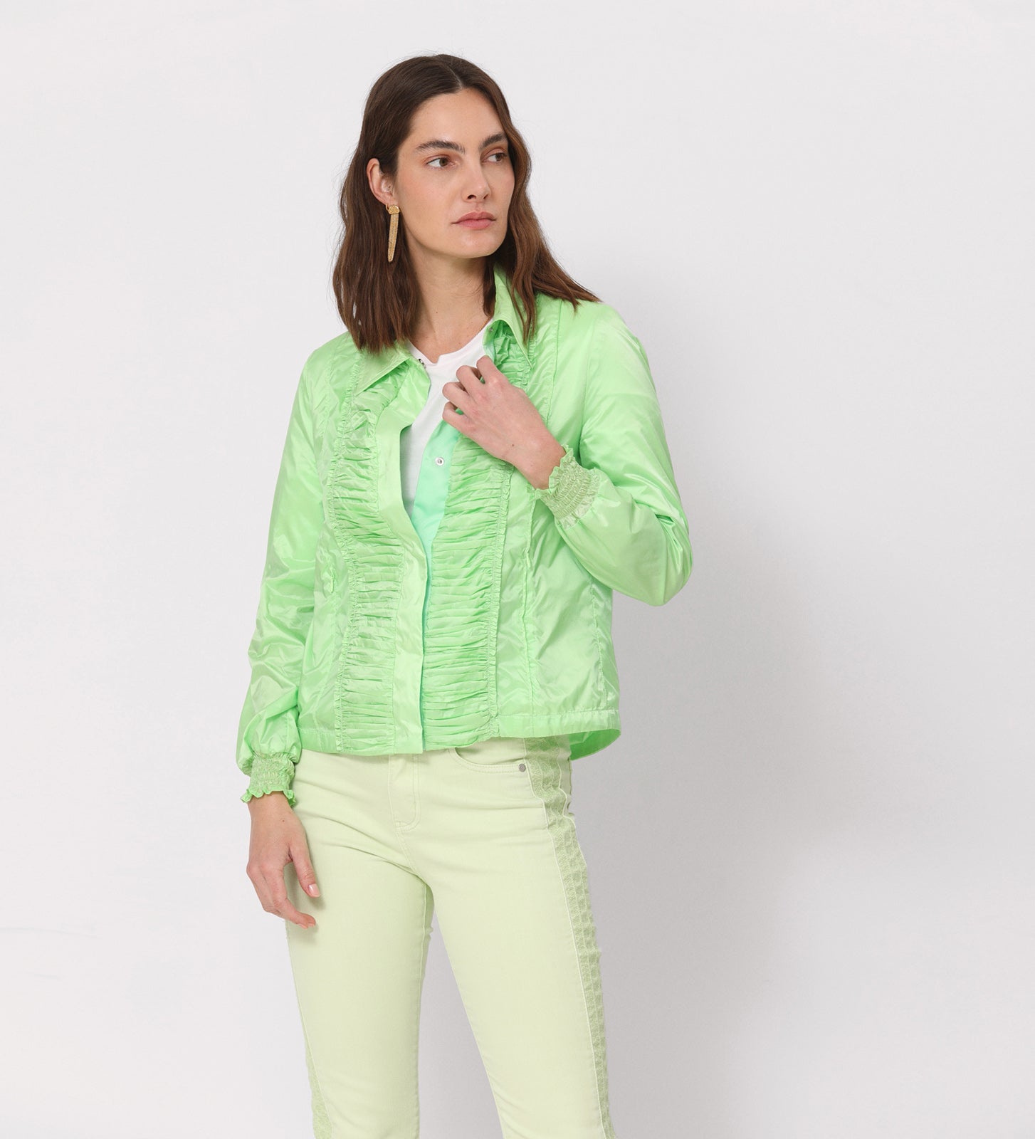 Parka ligera frunces