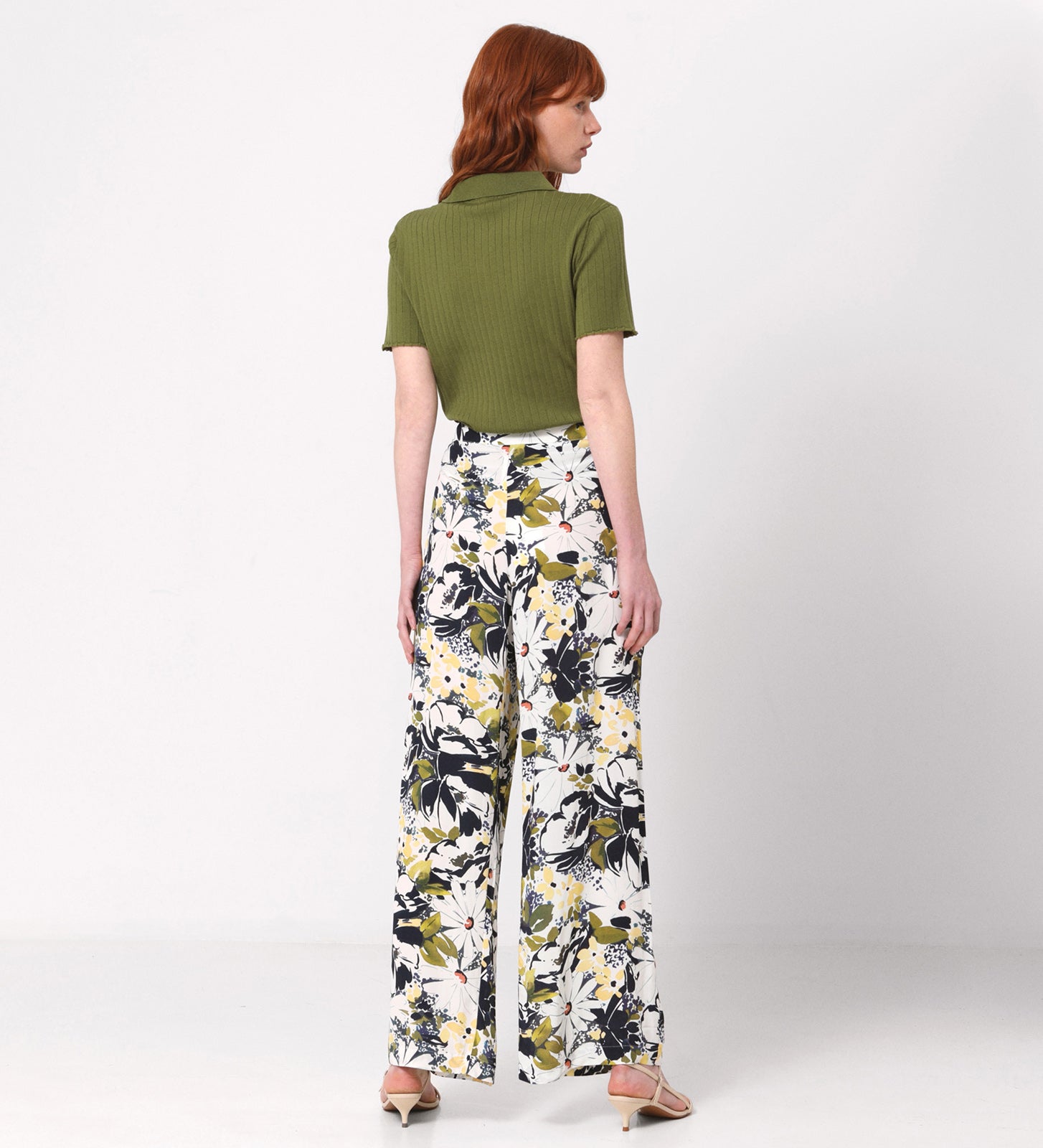 Printed wide pants