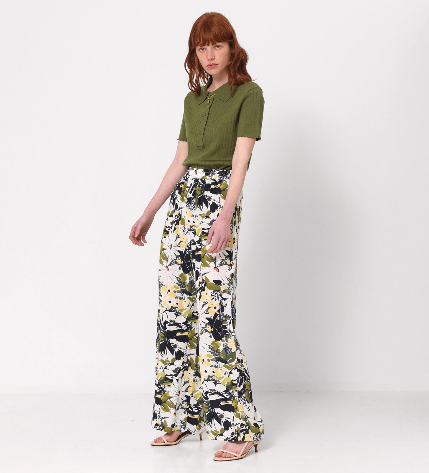 Printed wide pants