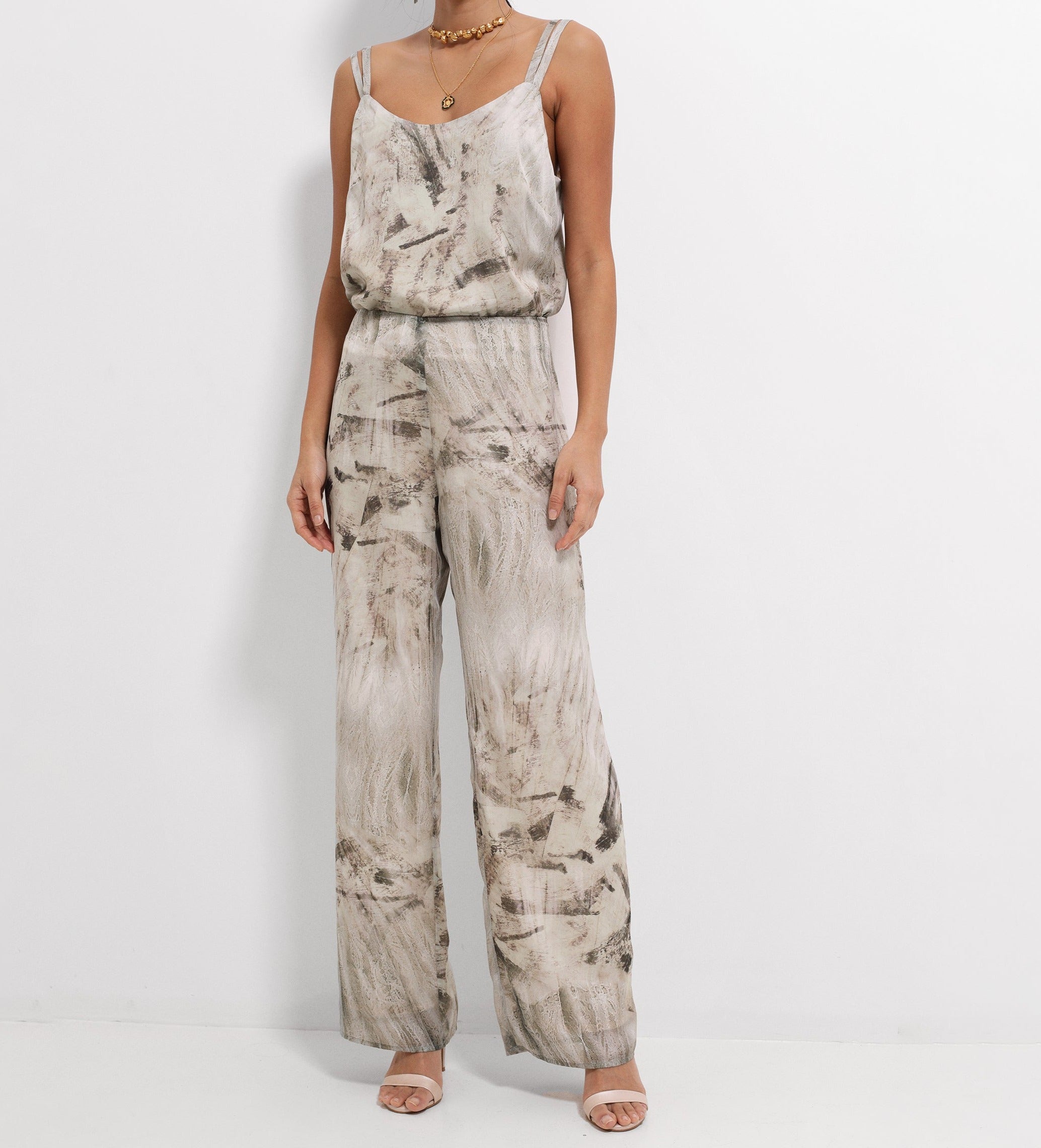 Printed wide pants