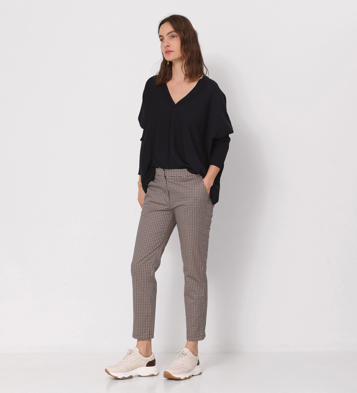 Pantalon droit en caoutchouc