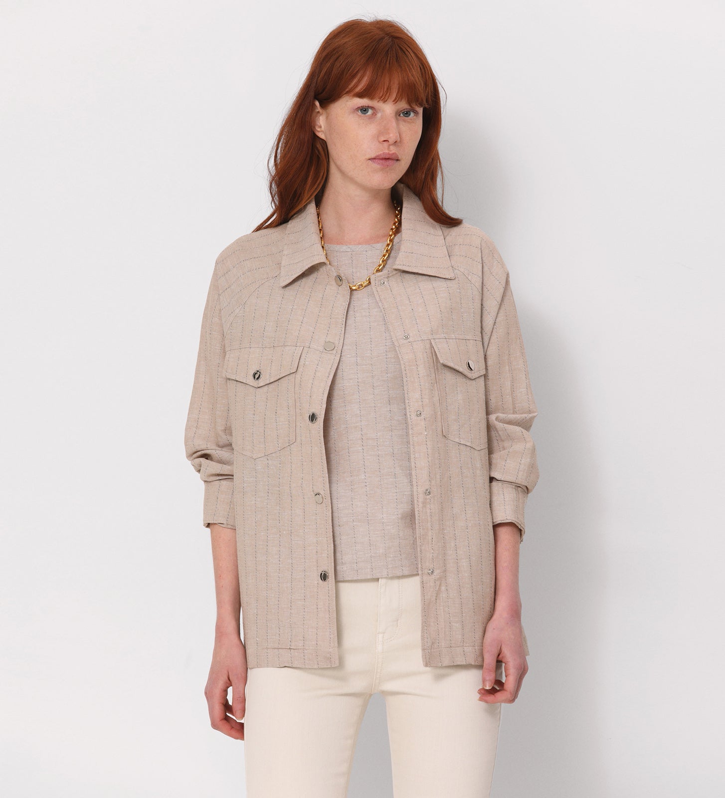 Chaqueta oversize lino