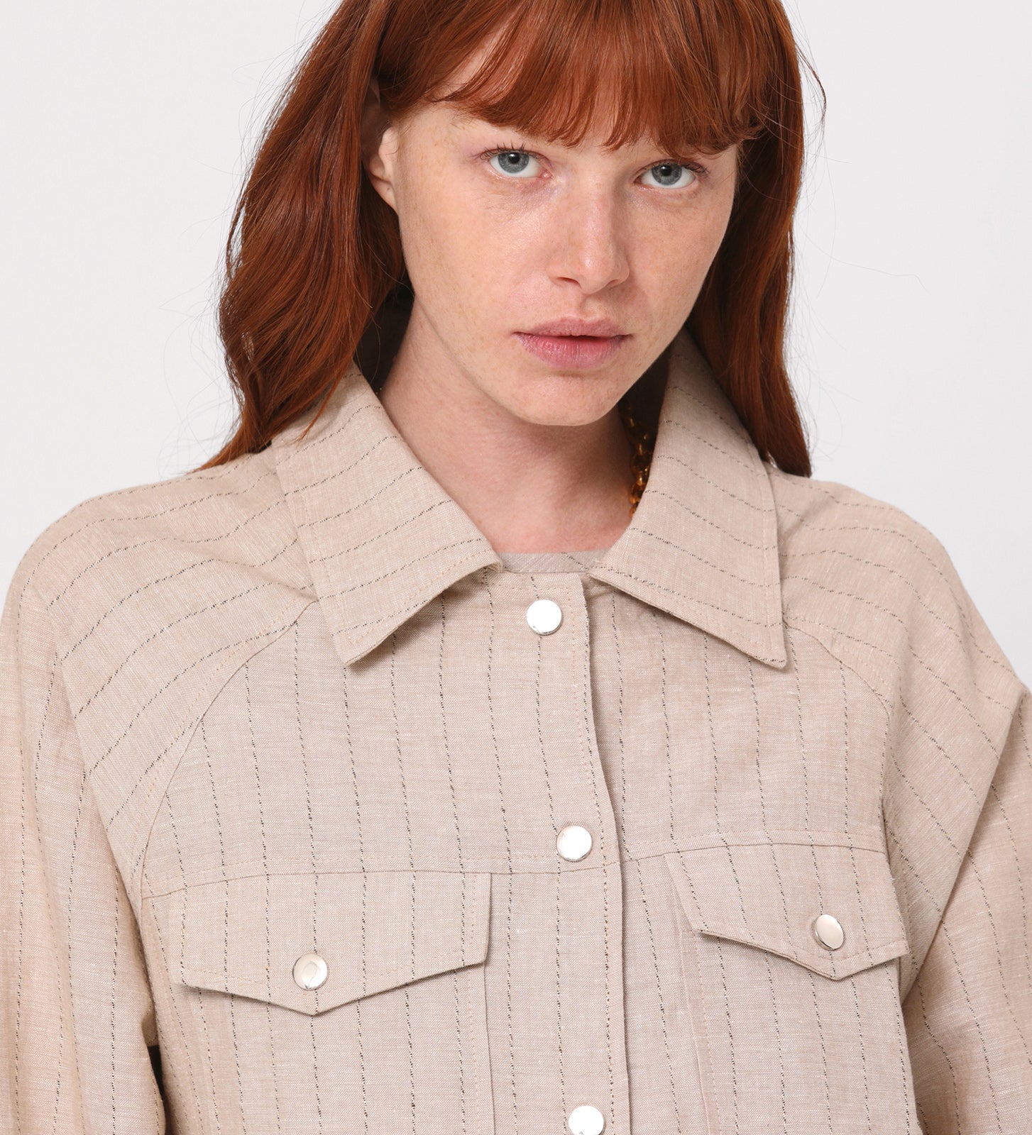 Chaqueta oversize lino