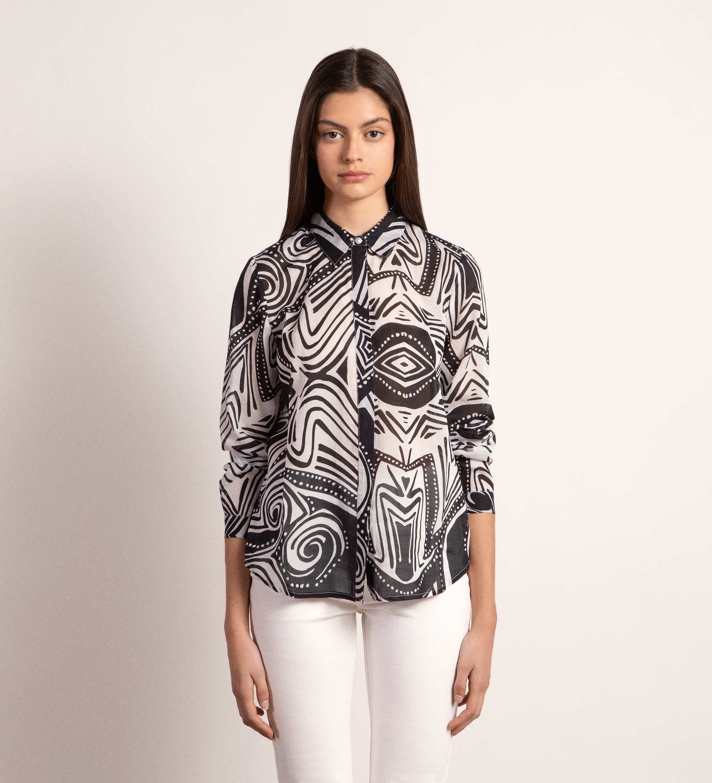 Straight cotton shirt
