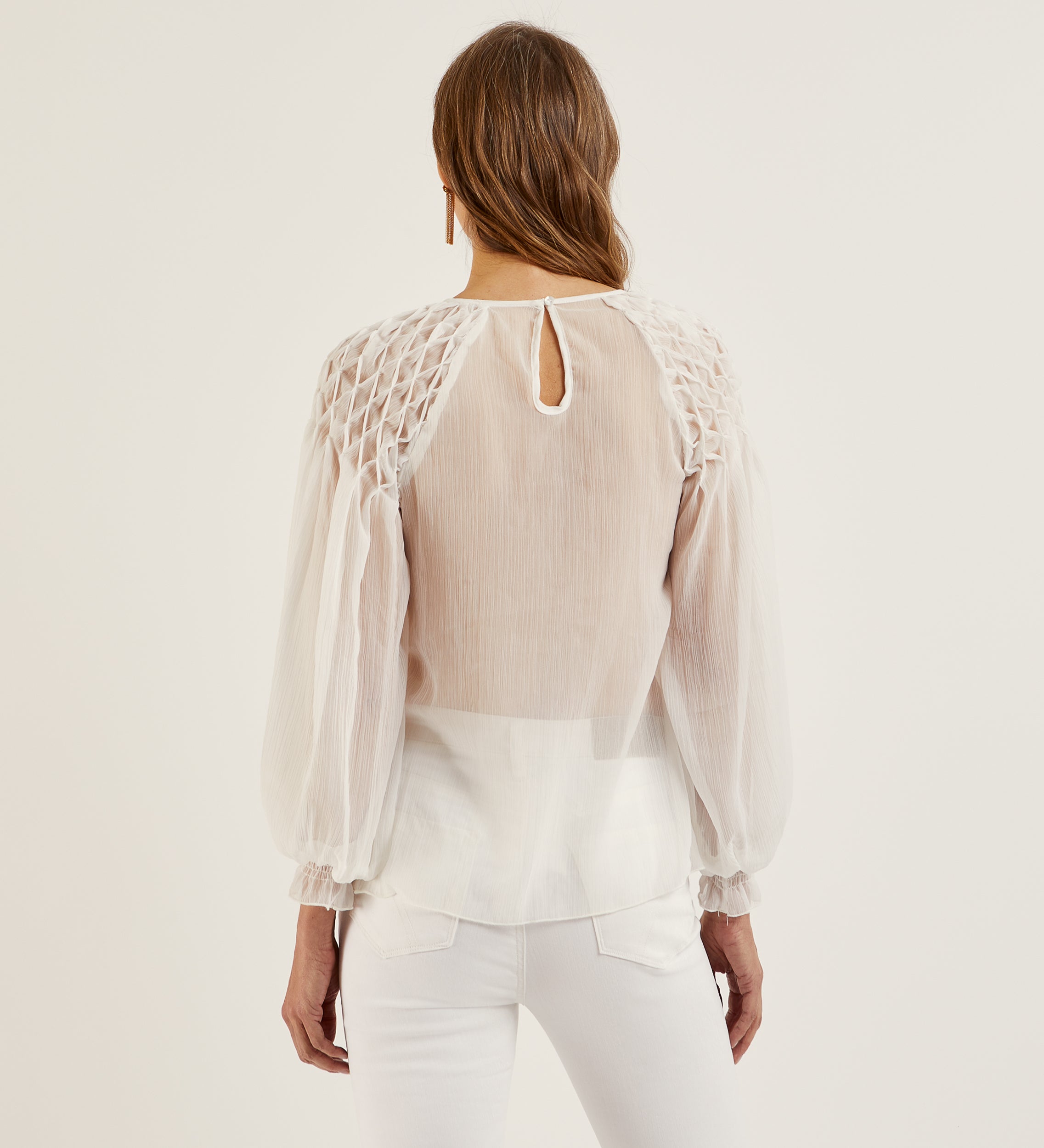 Blouse en maille smockée