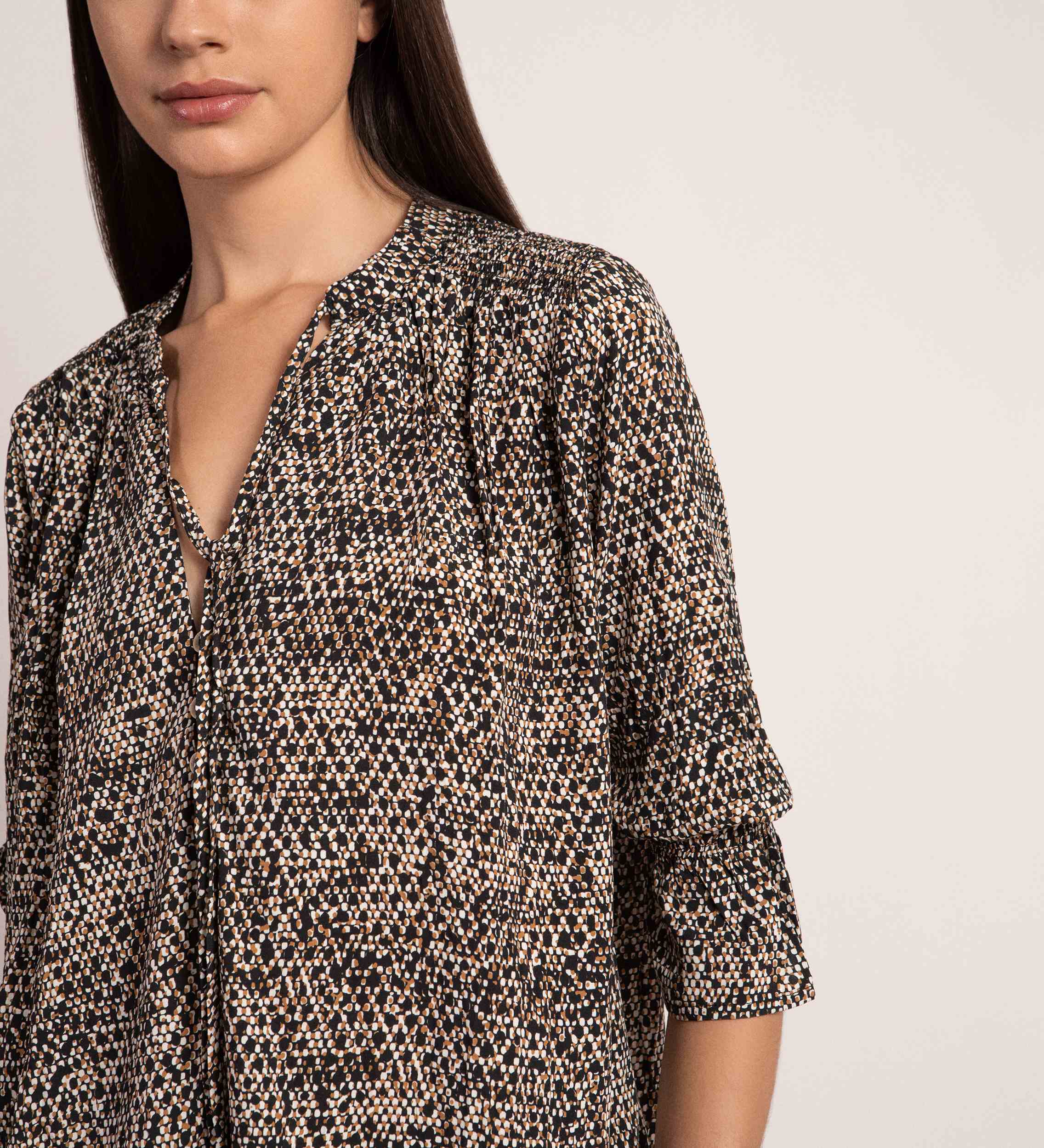 ruched shoulder blouse