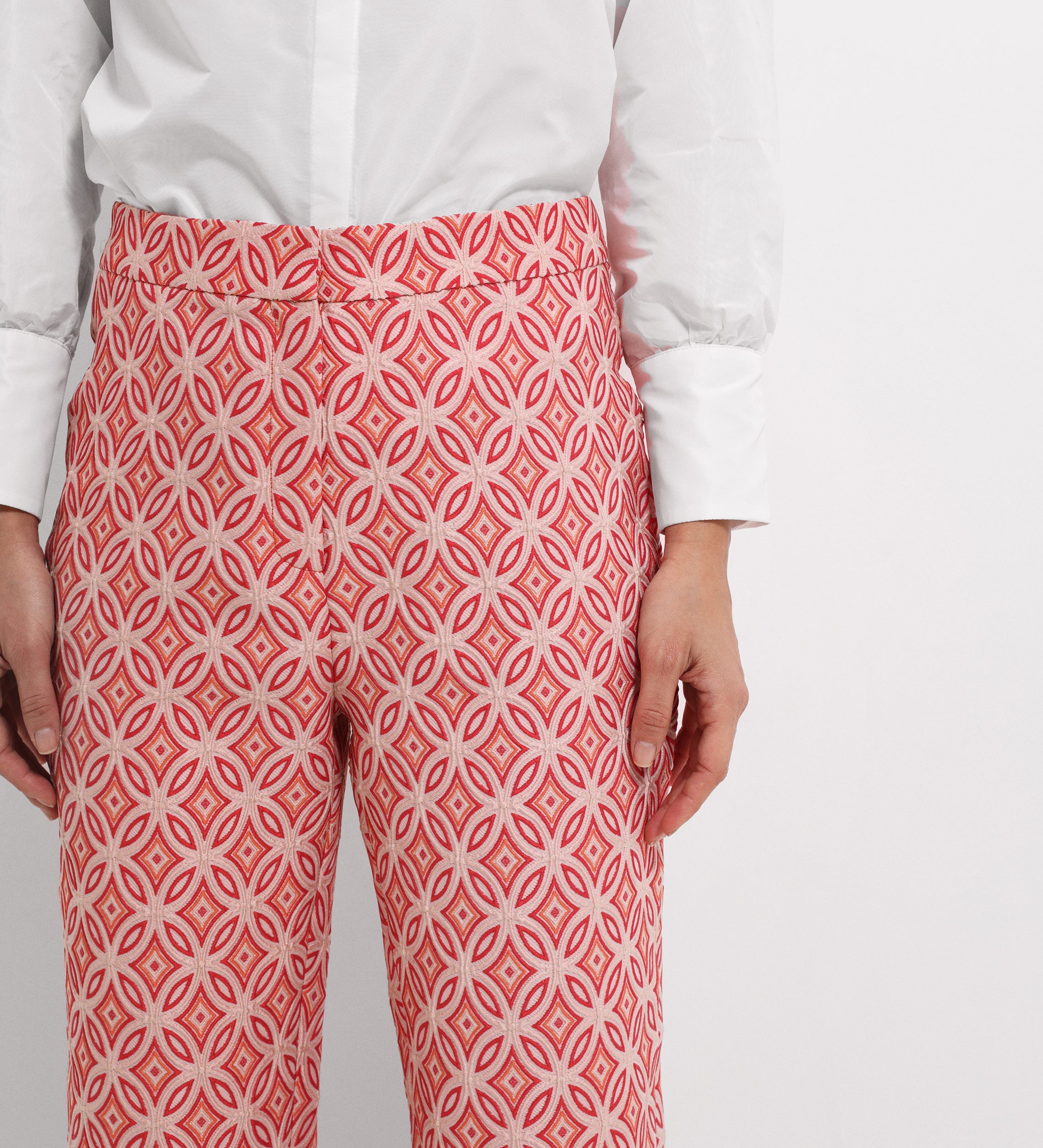 Flared cropped trousers
