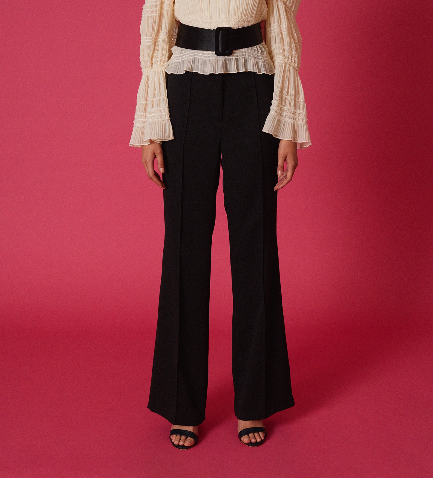 Flared crepe pants