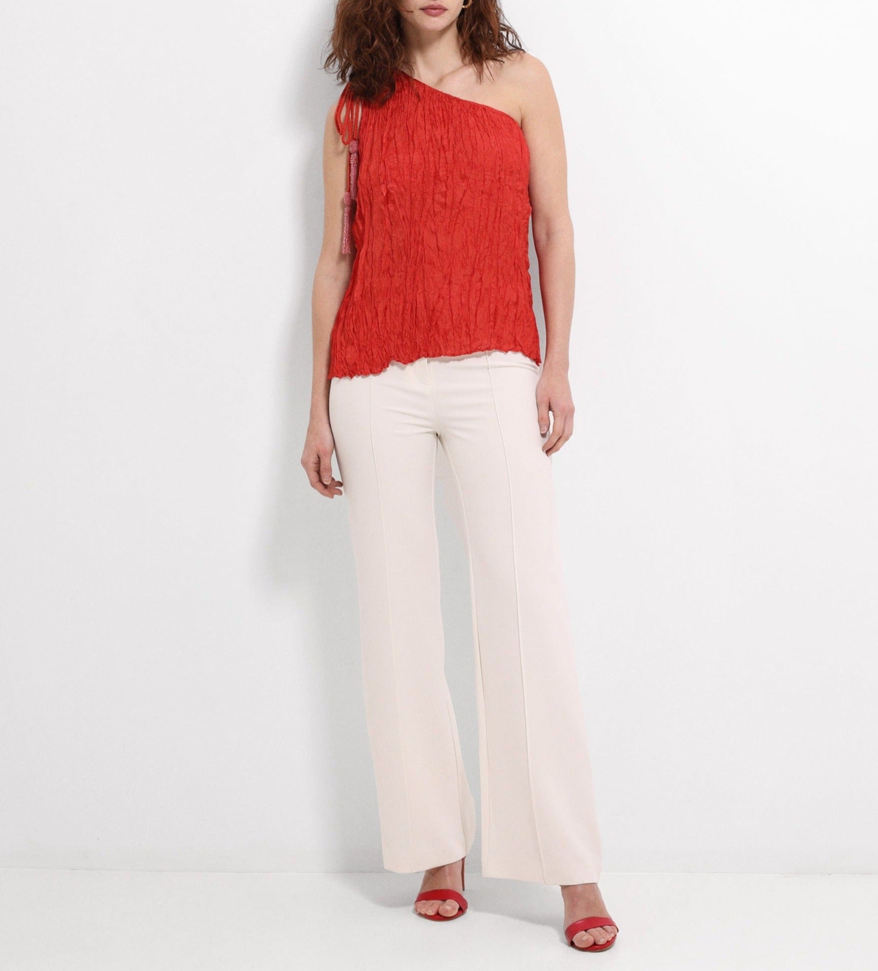 Top asymétrique plissé manuel