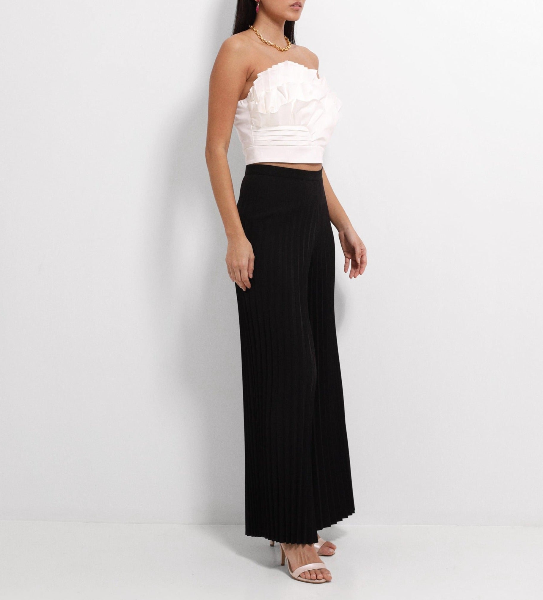 Pantalón crepé plisado
