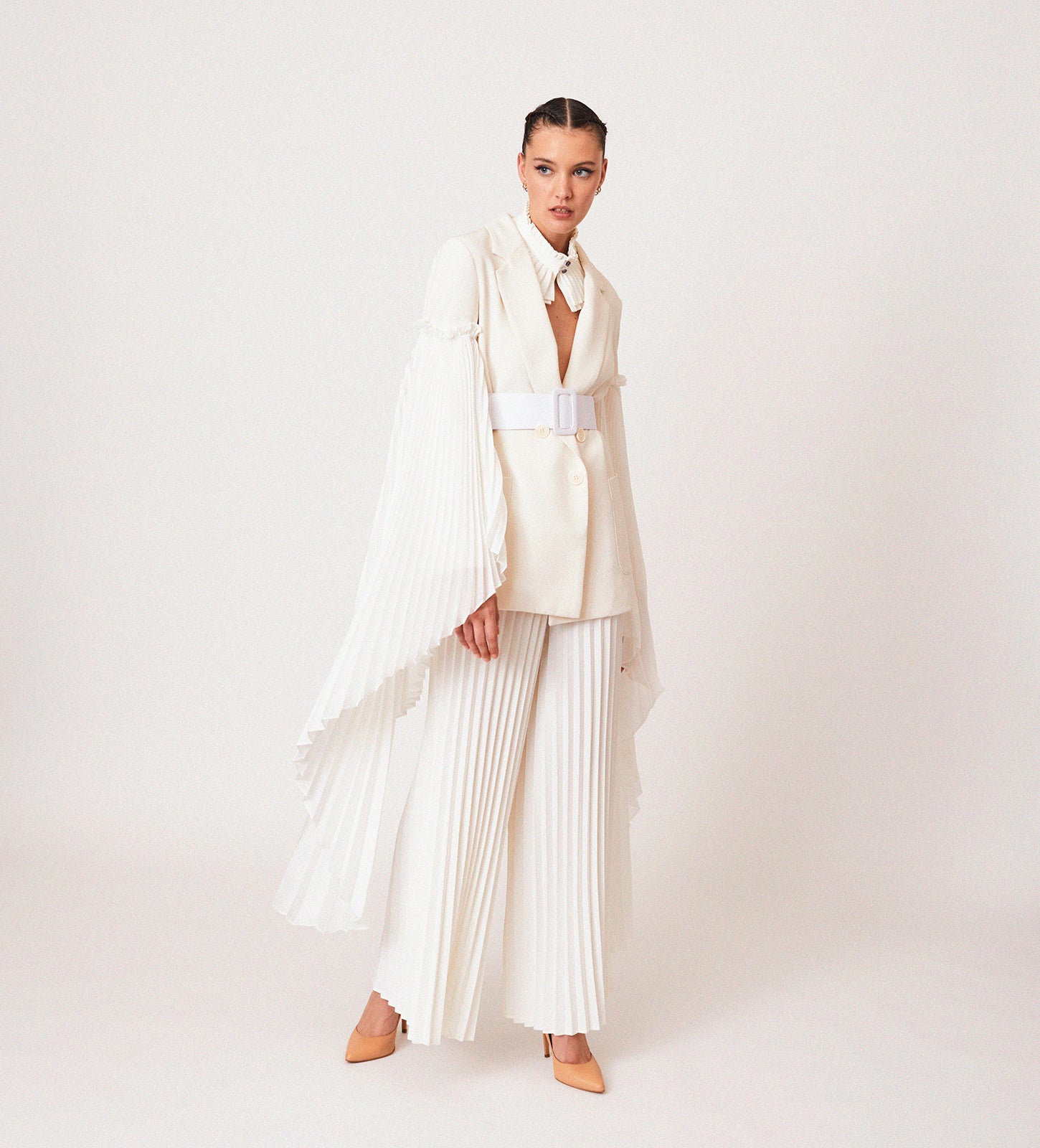 pleated sleeves