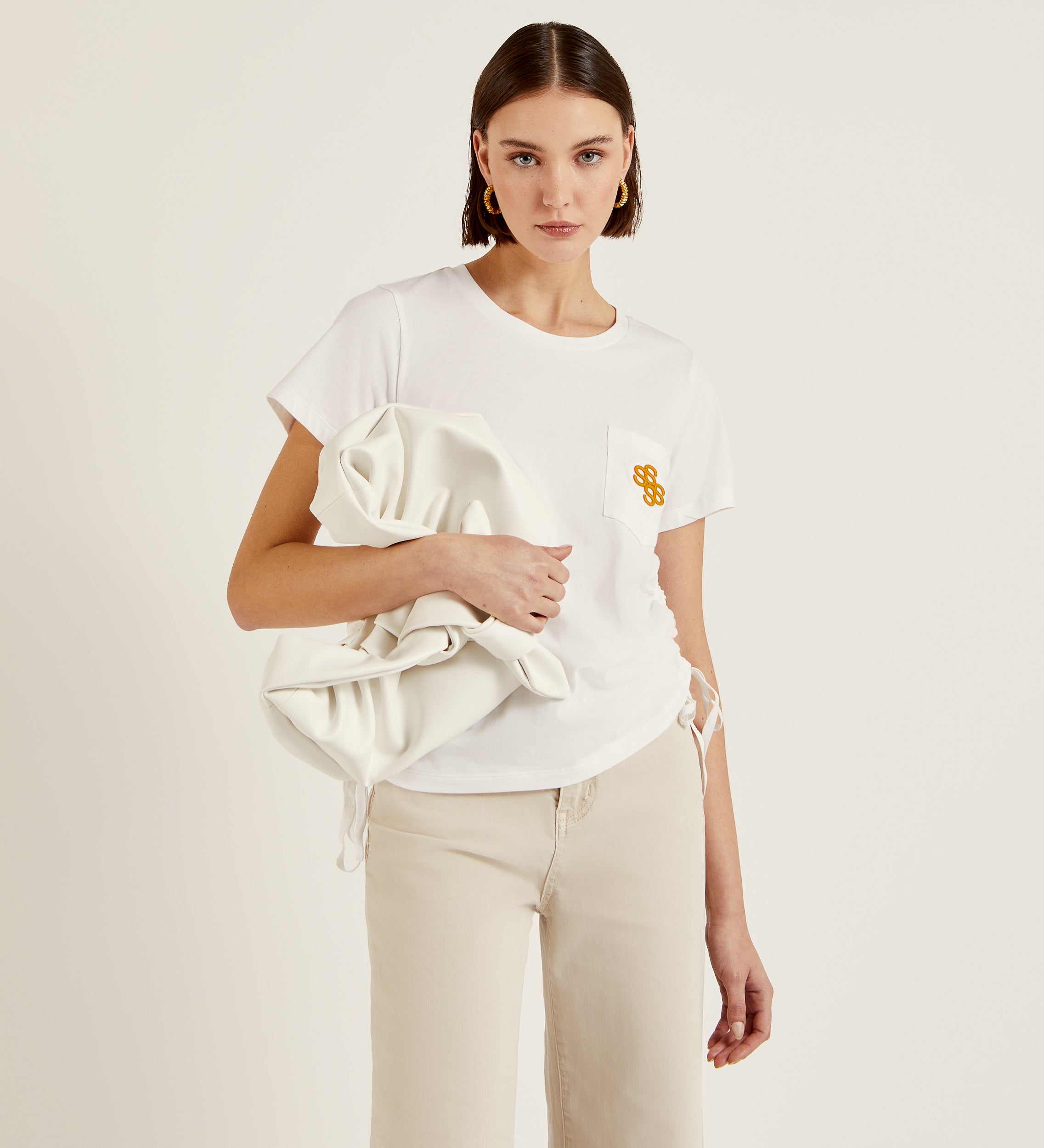 Camiseta algodon frunces laterales