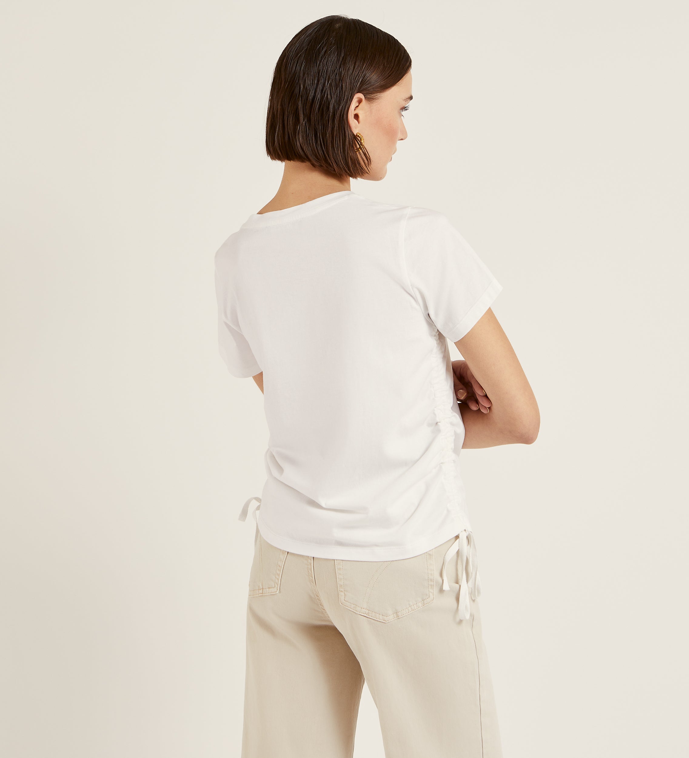 Camiseta algodon frunces laterales