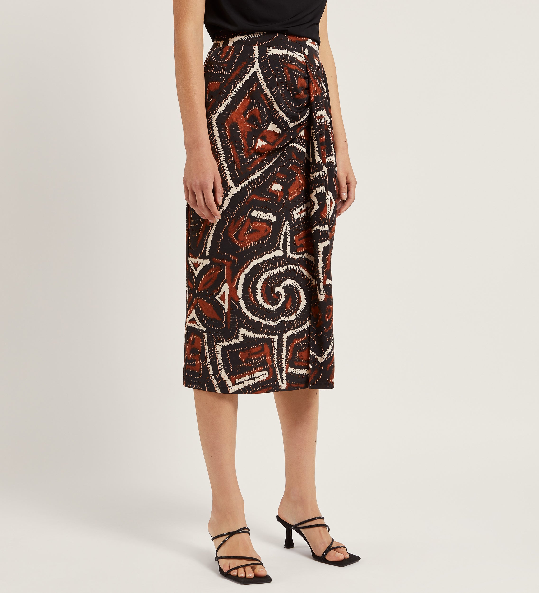 Printed knit skirt