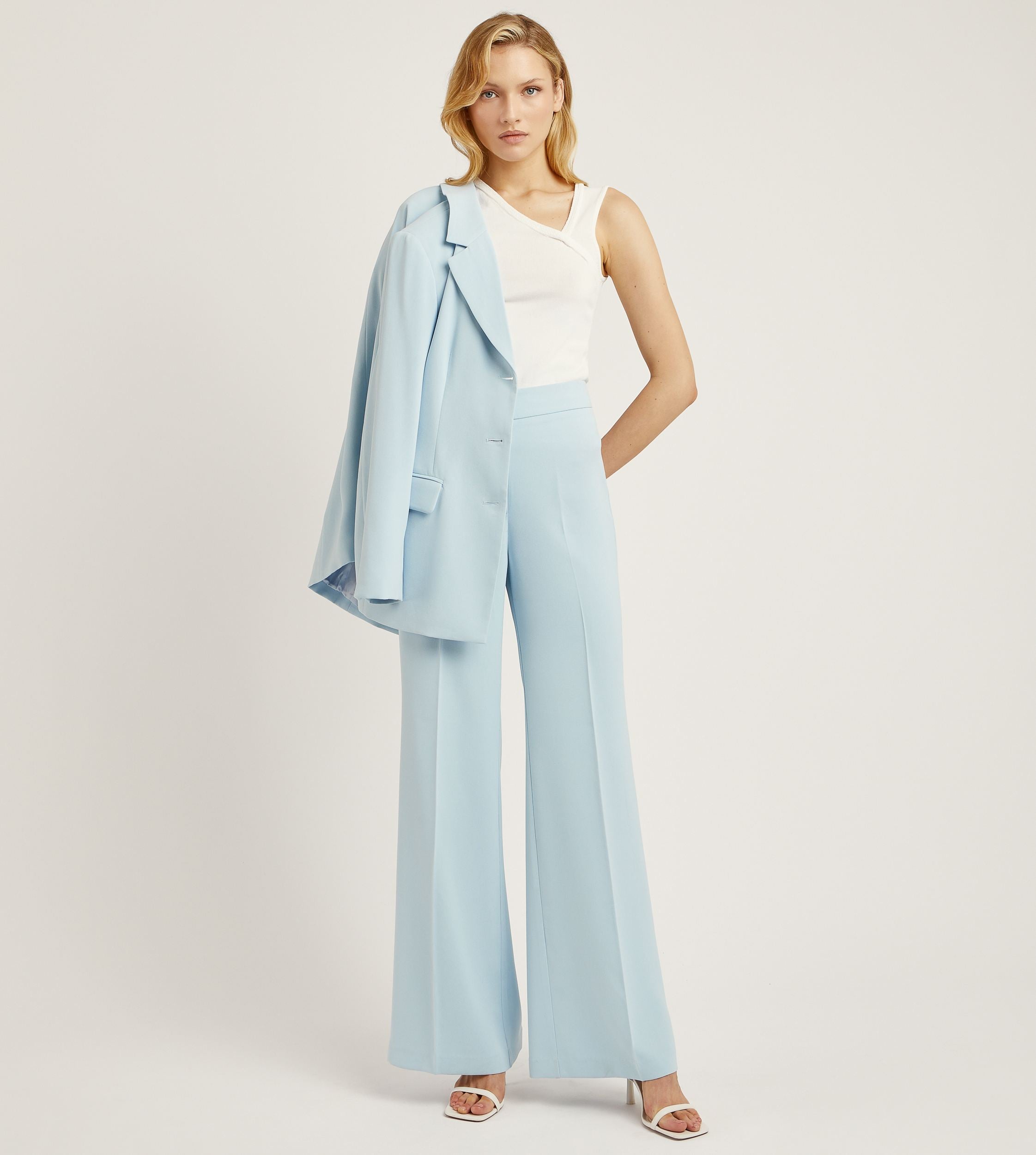 Wide crepe trousers