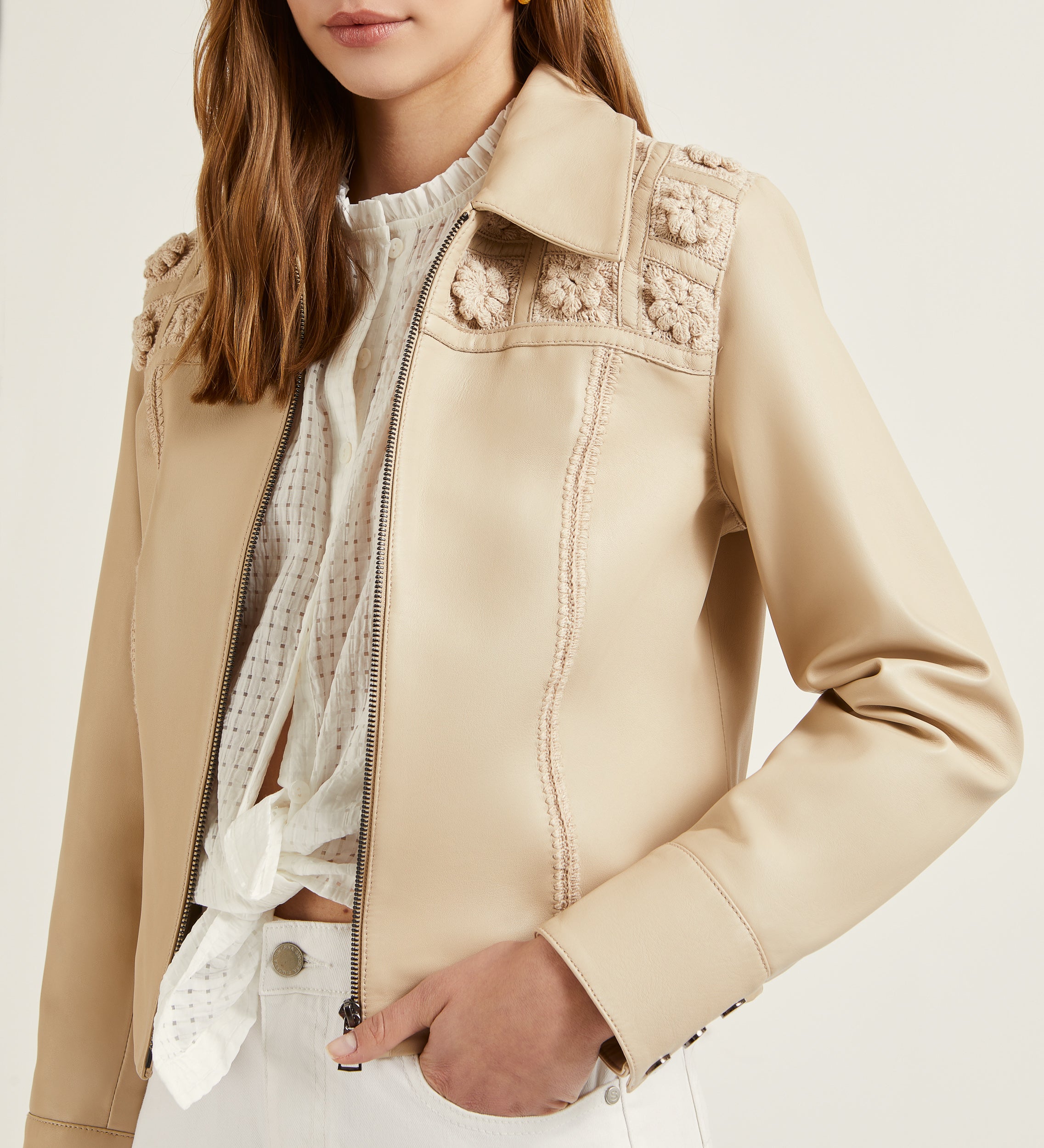 Veste en nappa crocheté