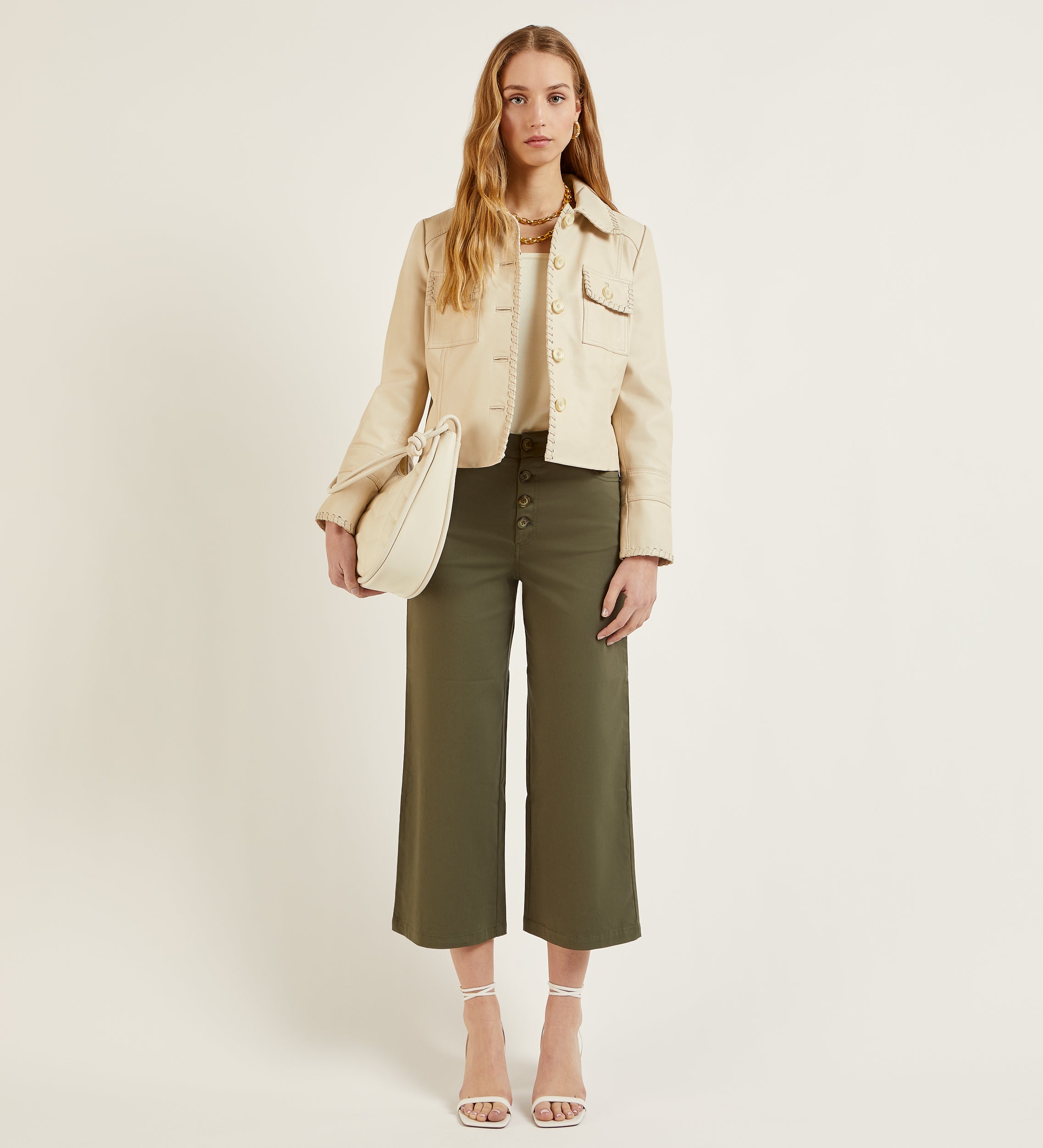 Chaqueta napa cordón entrelazado