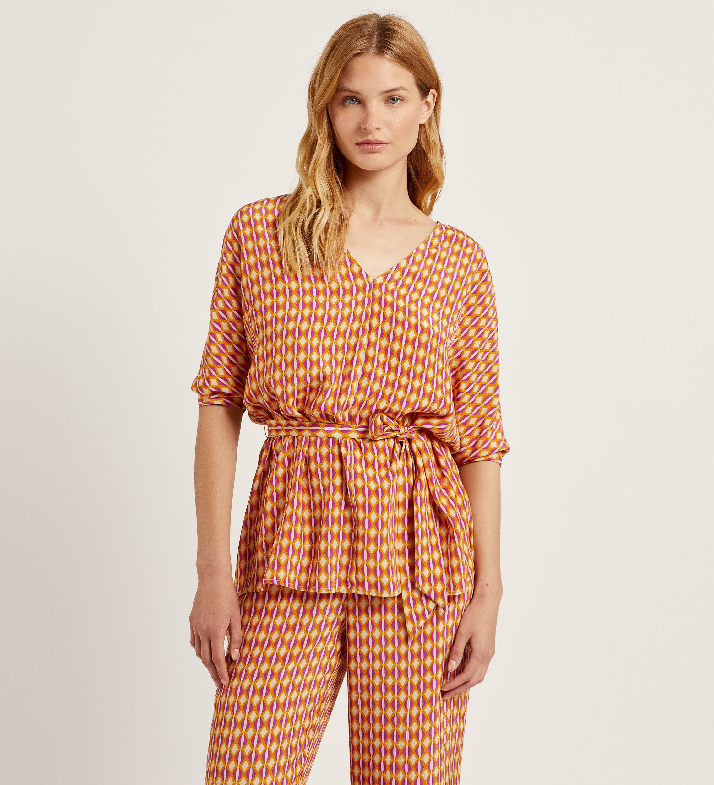 Oversized printed blouse
