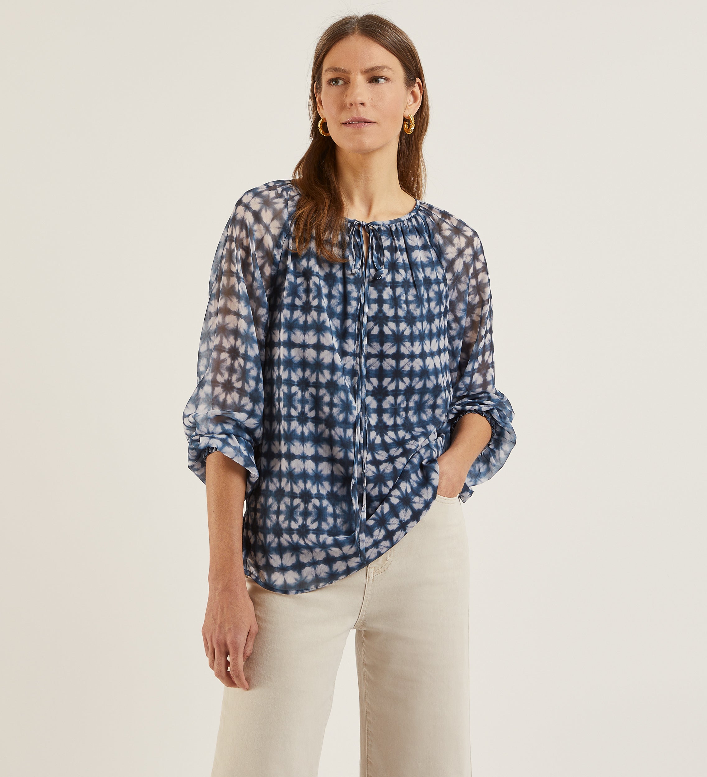 Blusa fluida estampada