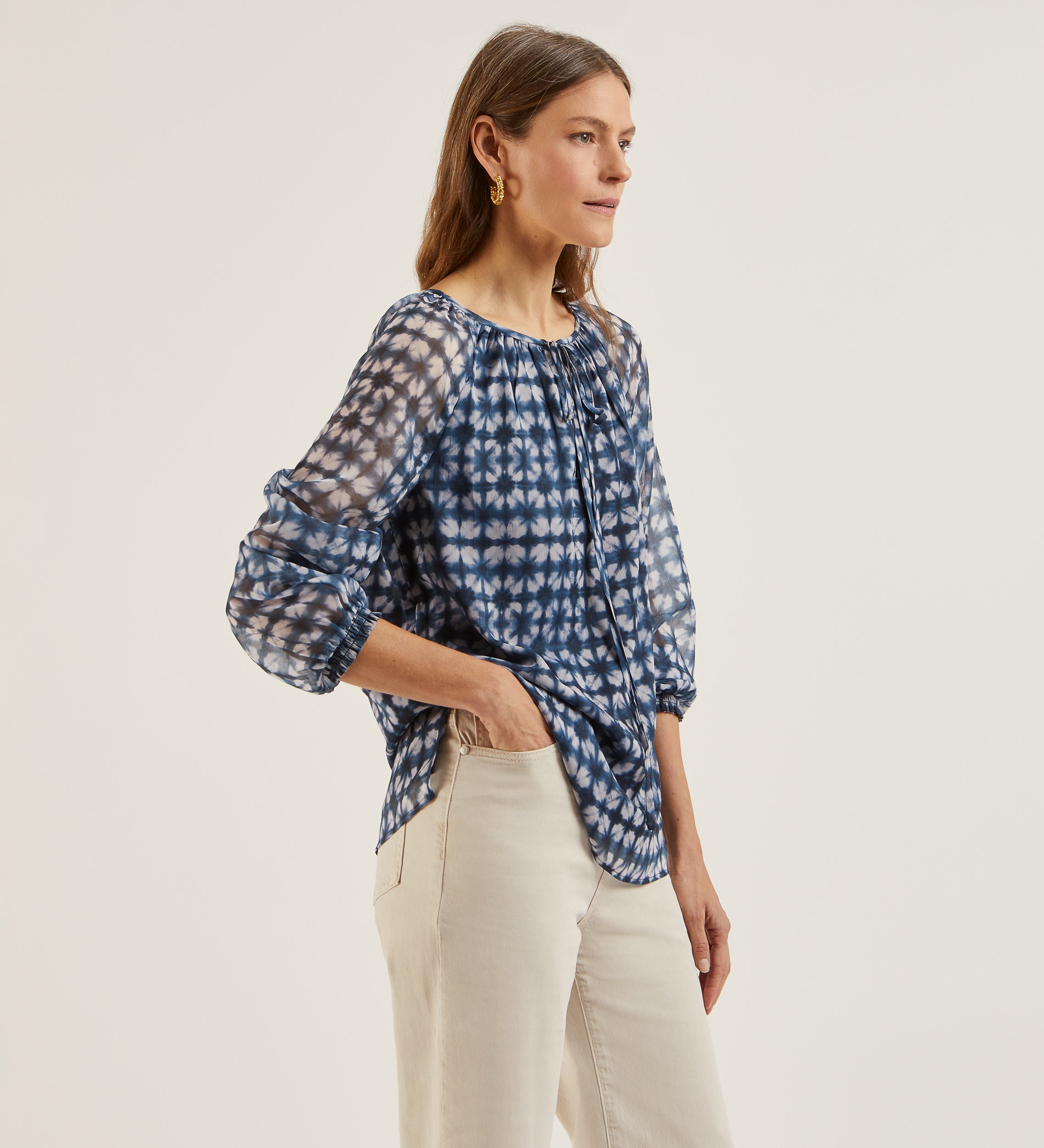 Blusa fluida estampada