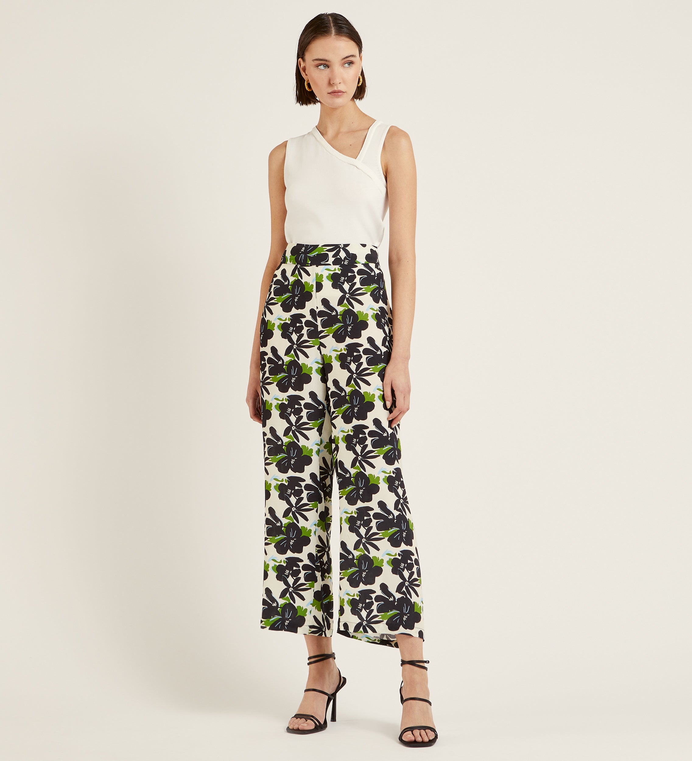Pantalon crop estampado