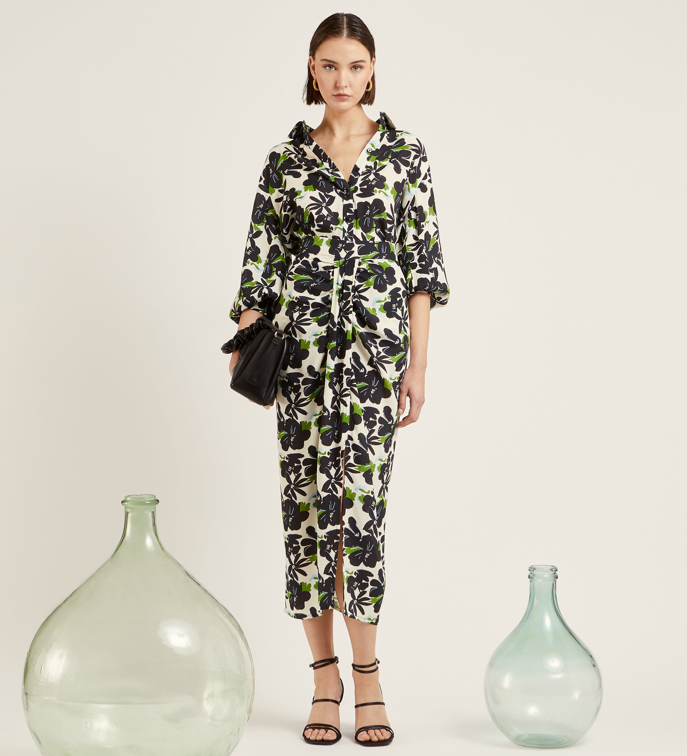 Blusa estampada manga abullonada