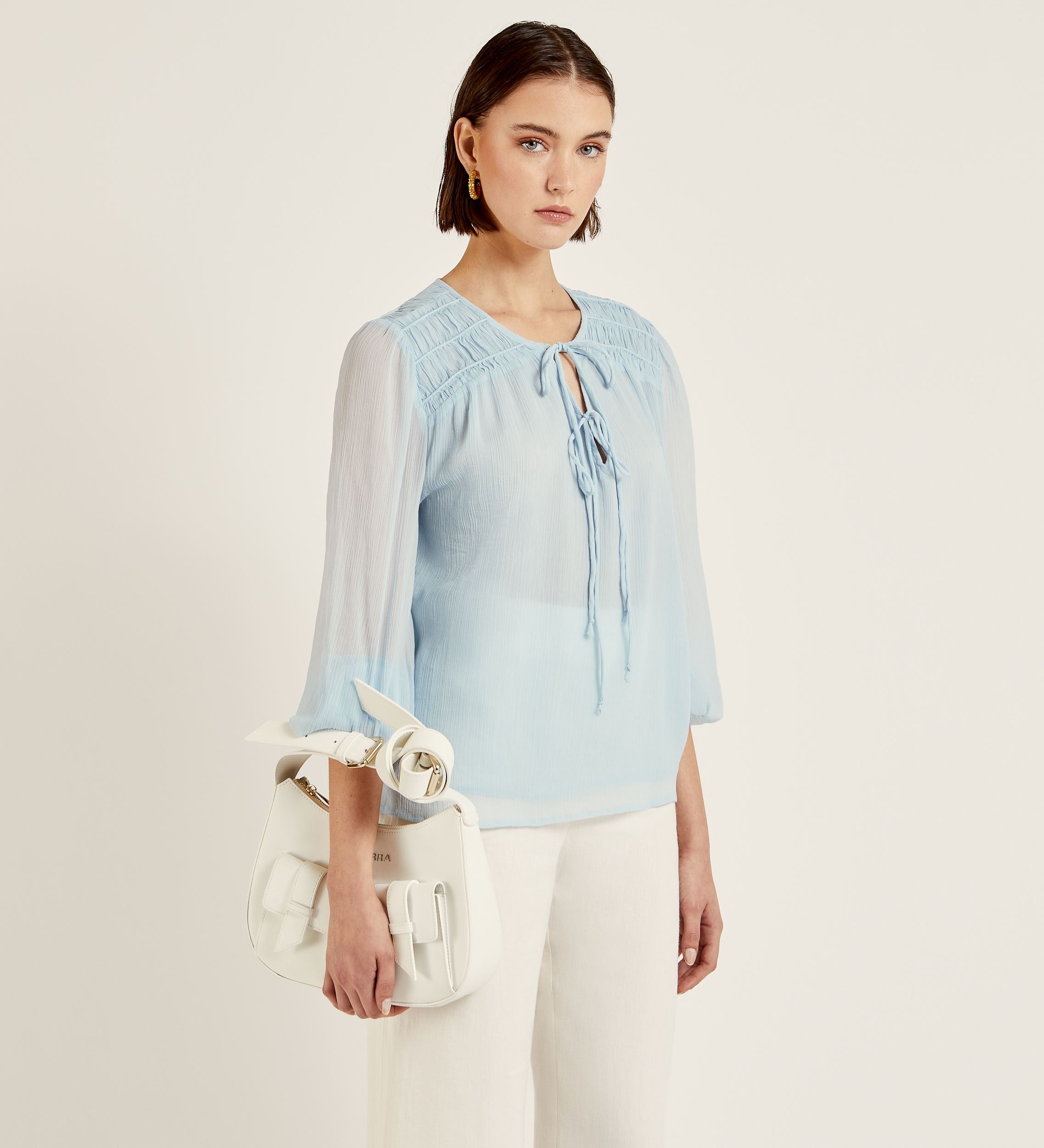 Blusa tejido efecto arrugado