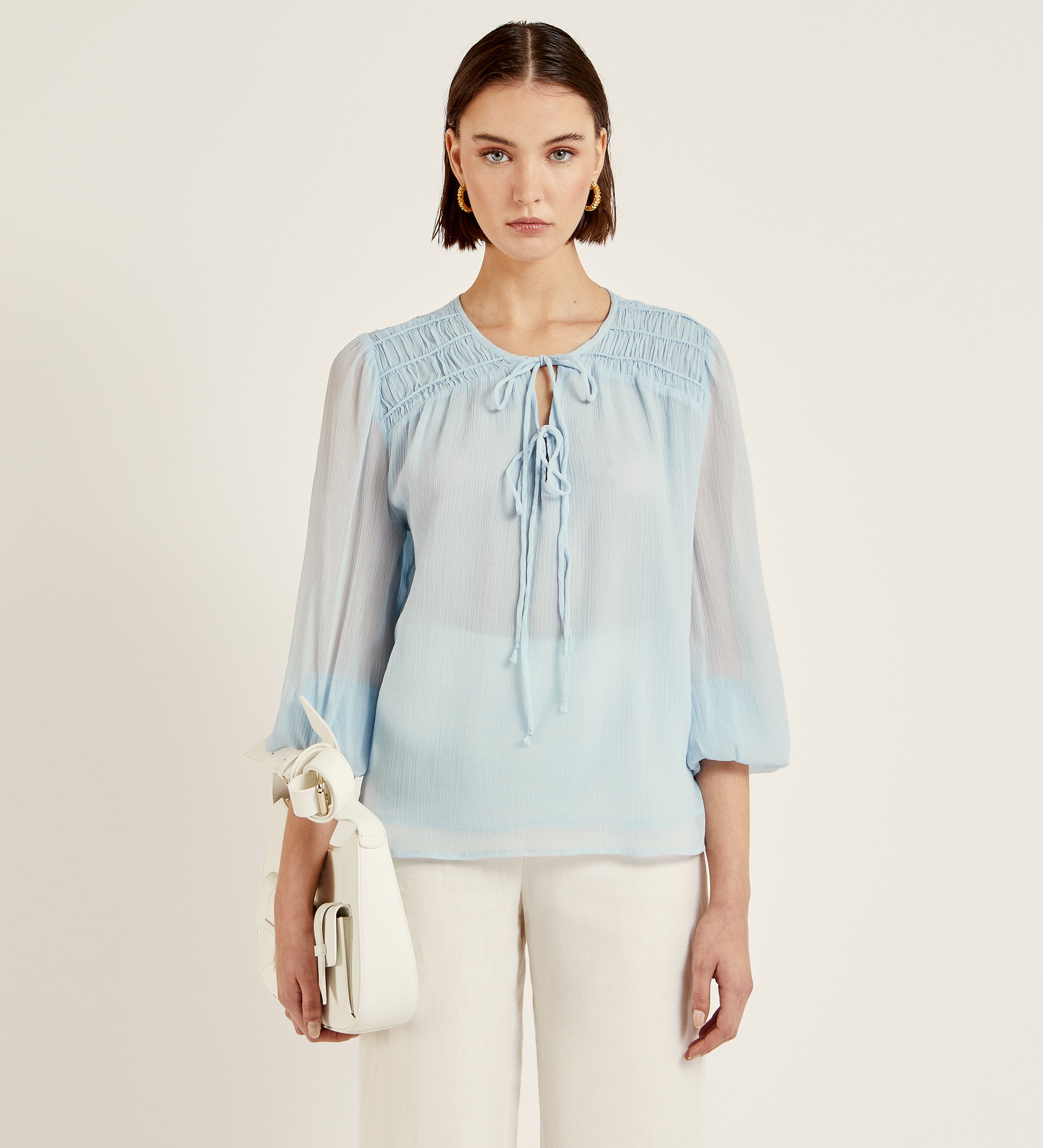 Blusa tejido efecto arrugado