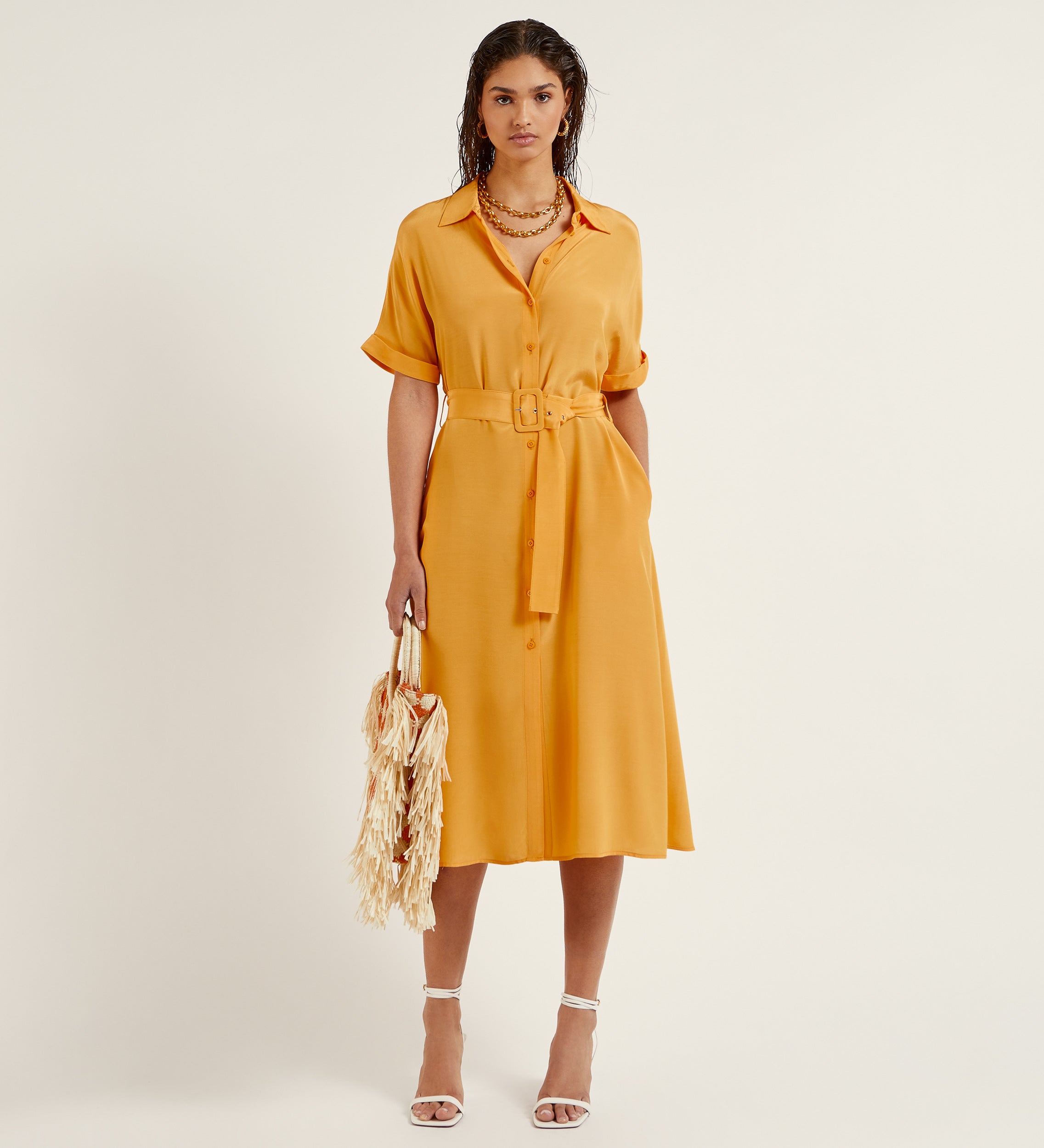 Vestido camisero fluido