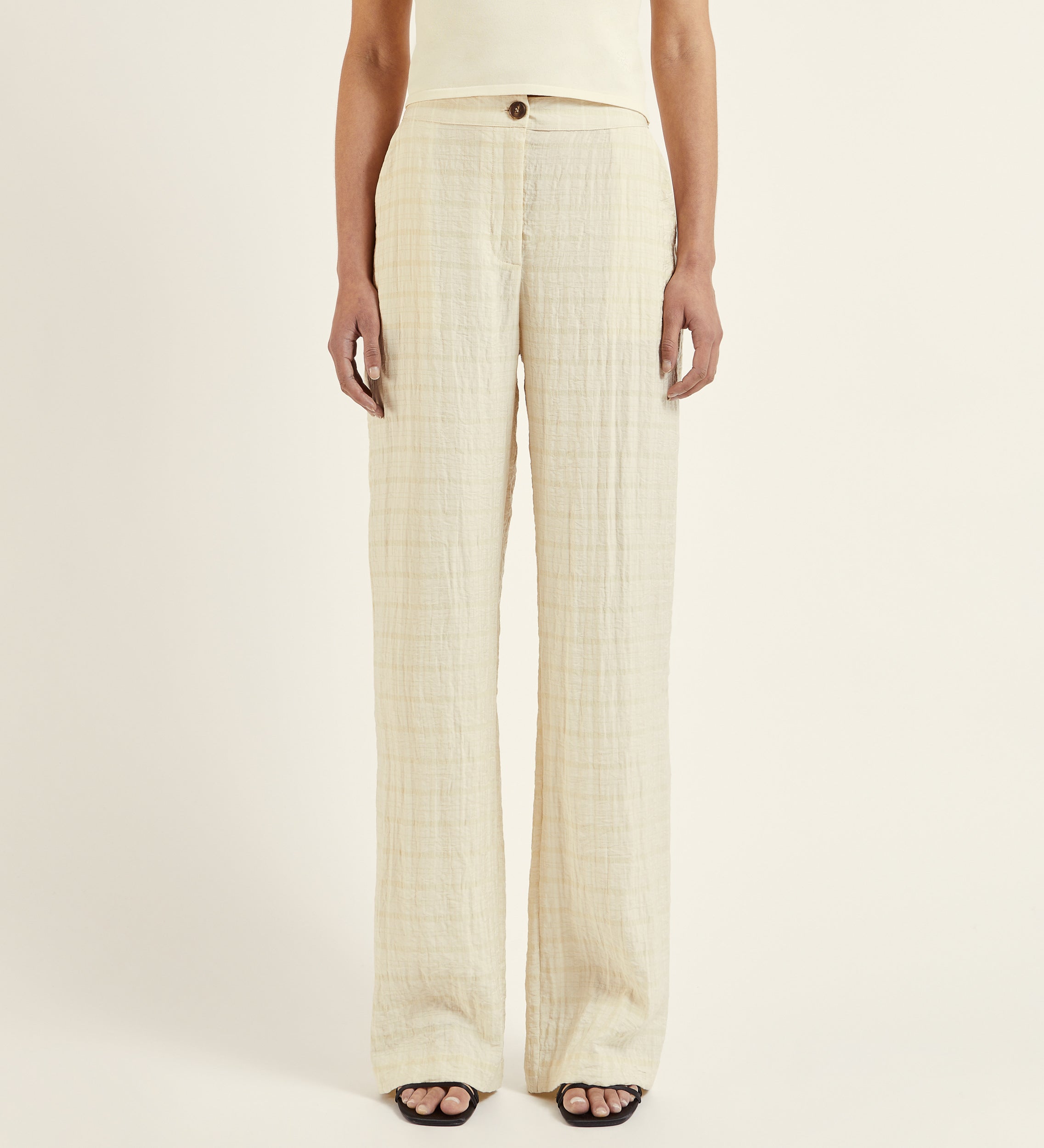 Wide textured trousers