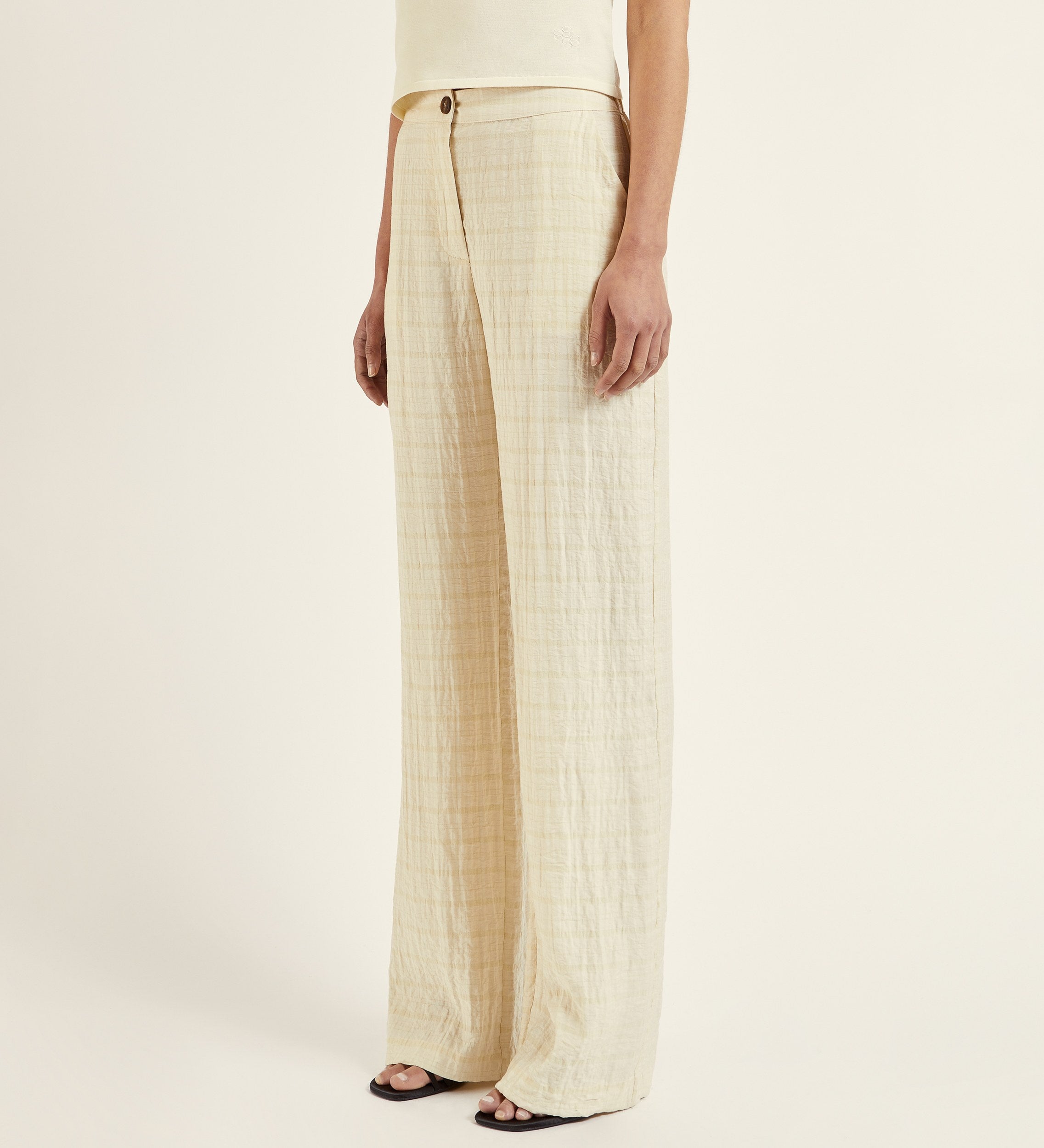 Wide textured trousers
