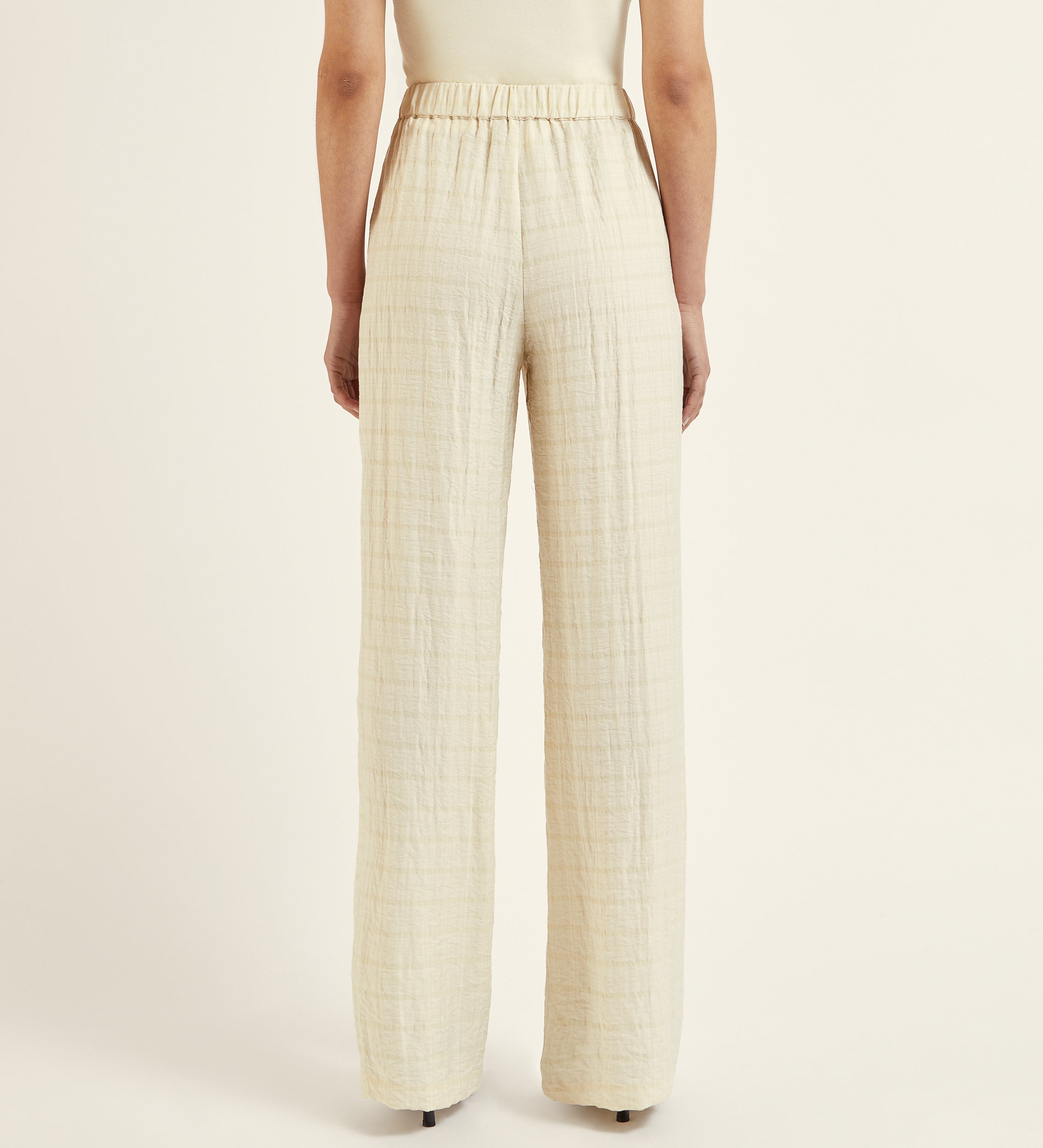 Wide textured trousers