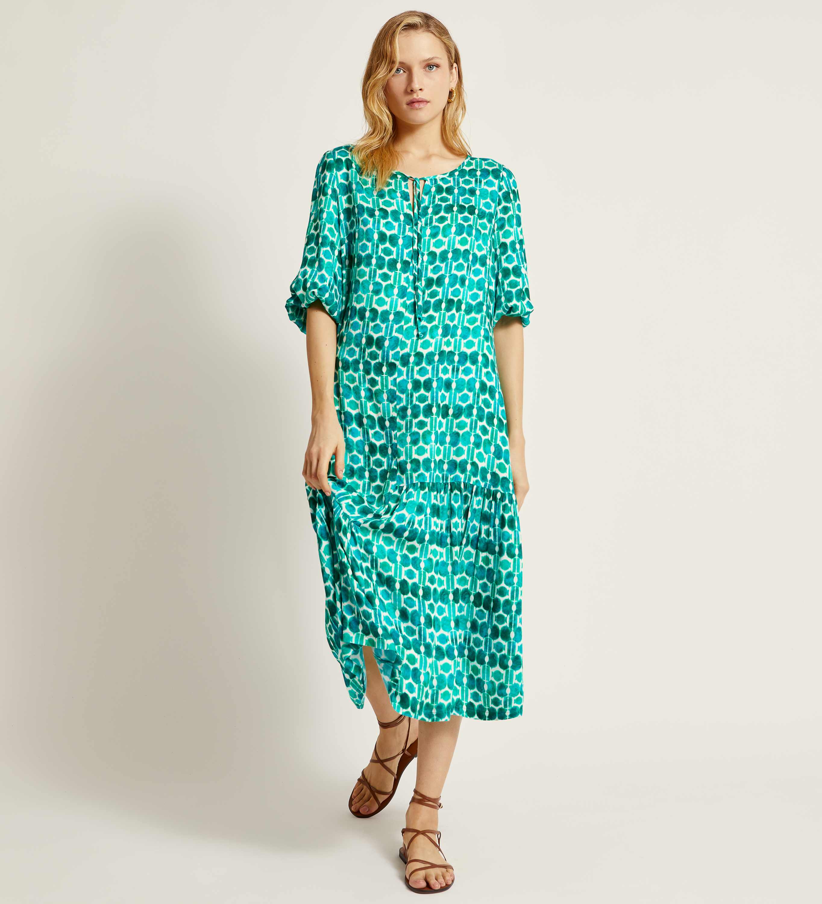 Vestido midi estampado