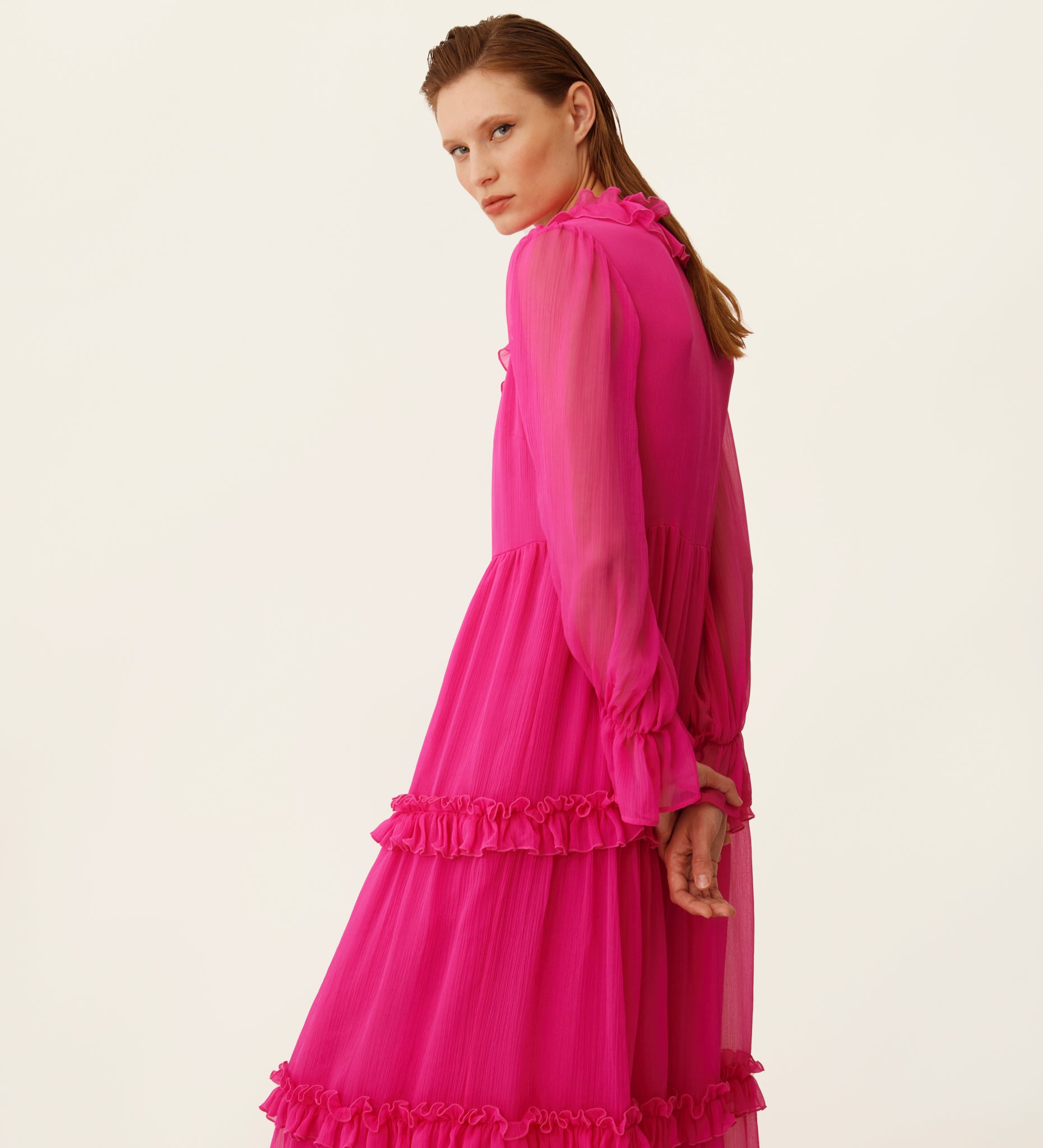 Long flowing chiffon dress