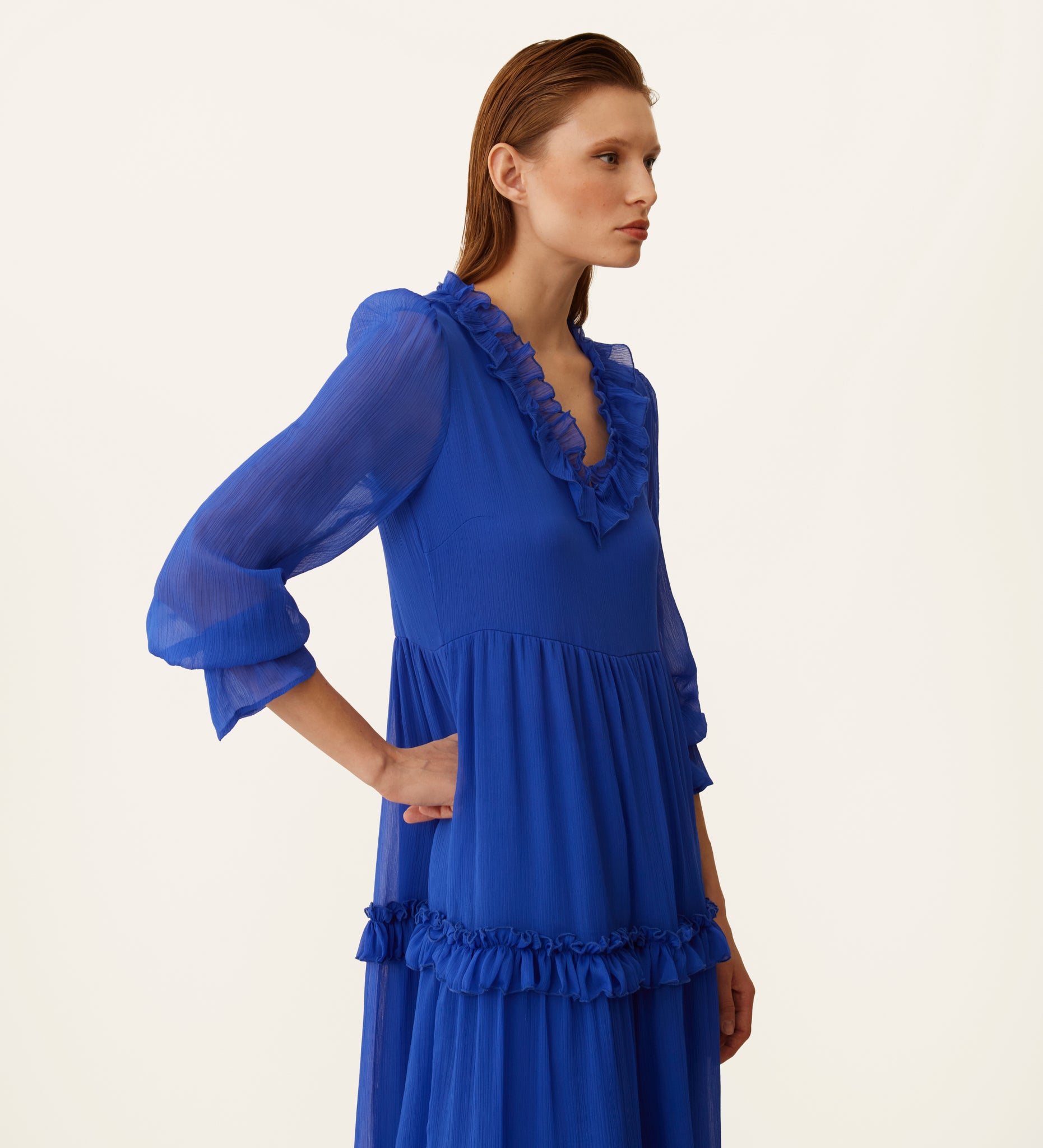 Long flowing chiffon dress