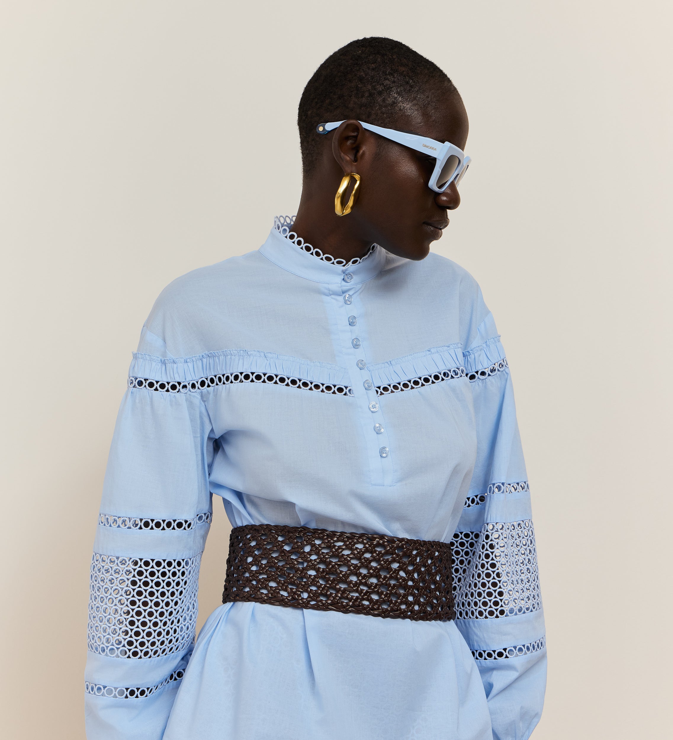 Blusa detalles guipur