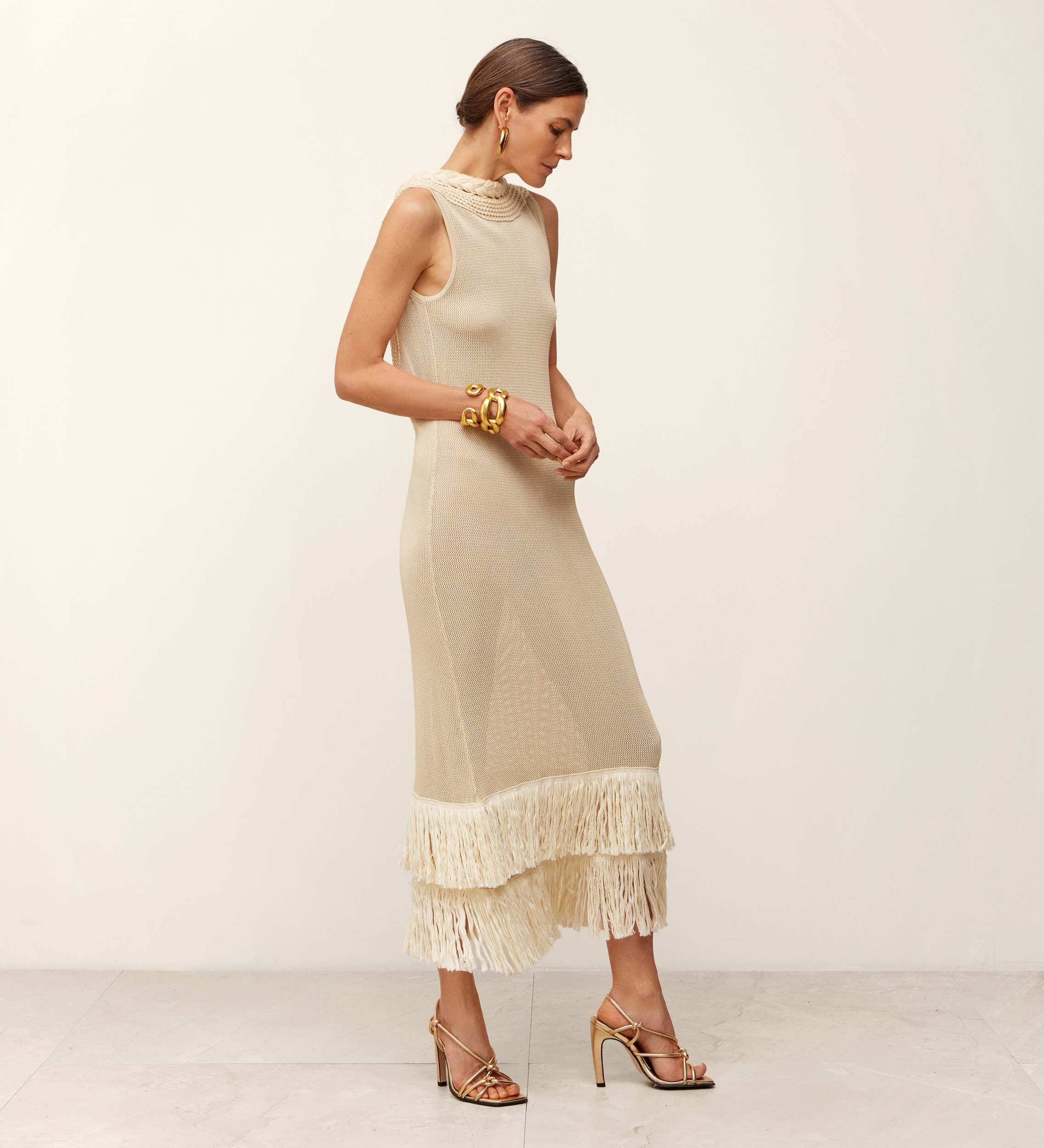 Fringe tricot dress