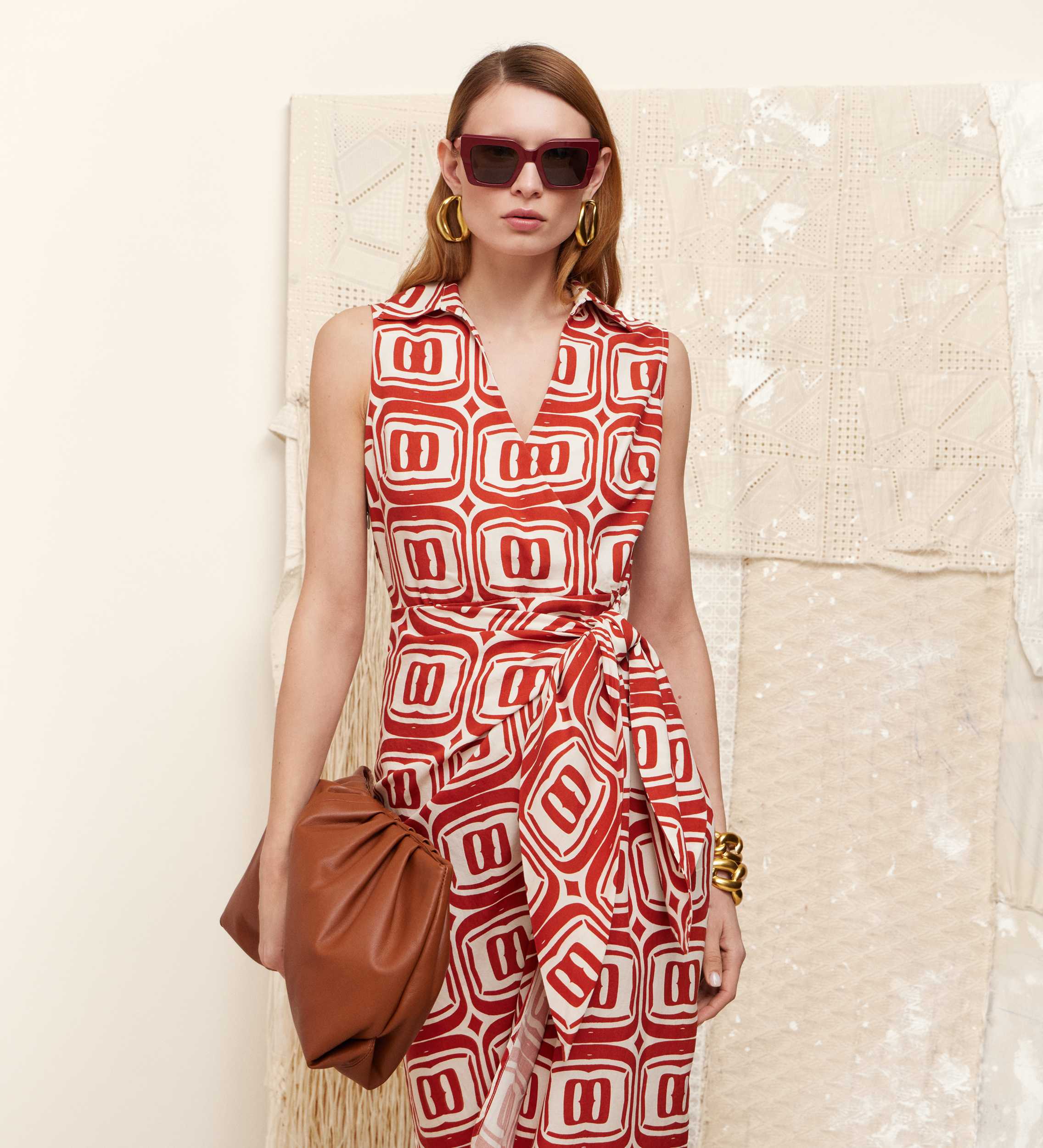 Printed wrap dress