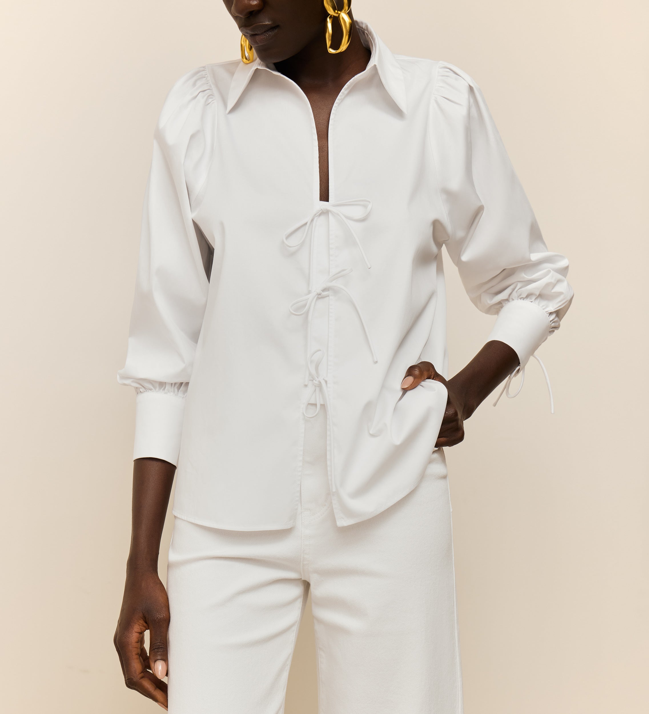 Camisa popelín lazadas